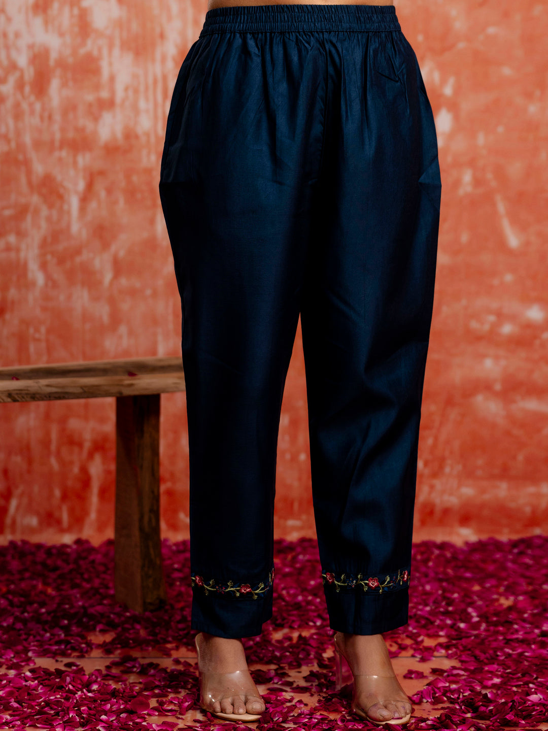 Disha Viscose Rayon Embroidered Kurta Pant Set with Organza Dupatta Modern and Traditional Blend Ethnic Wear Set