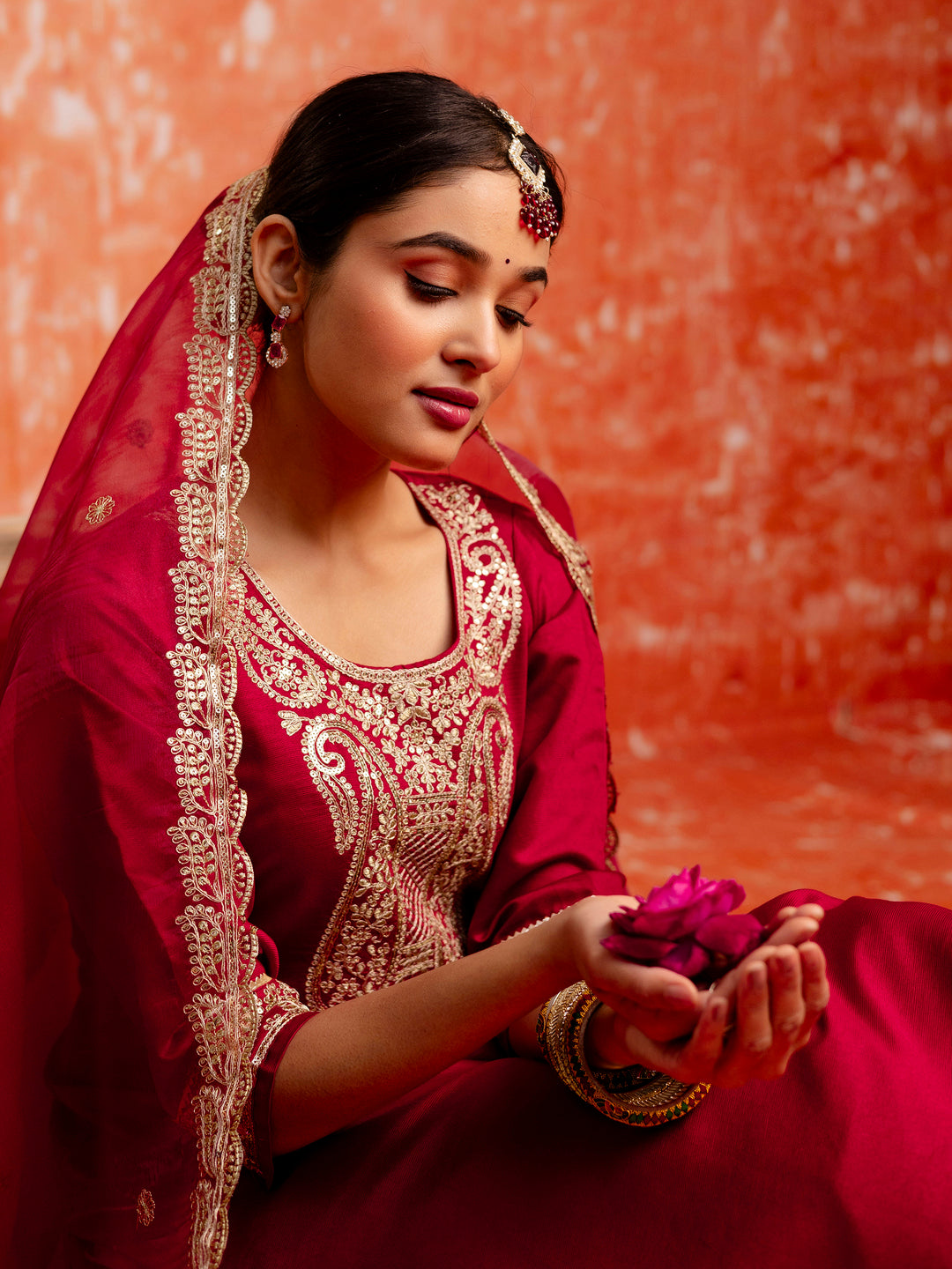 Gopika Women Silk Blend Kurta Pant Dupatta Set