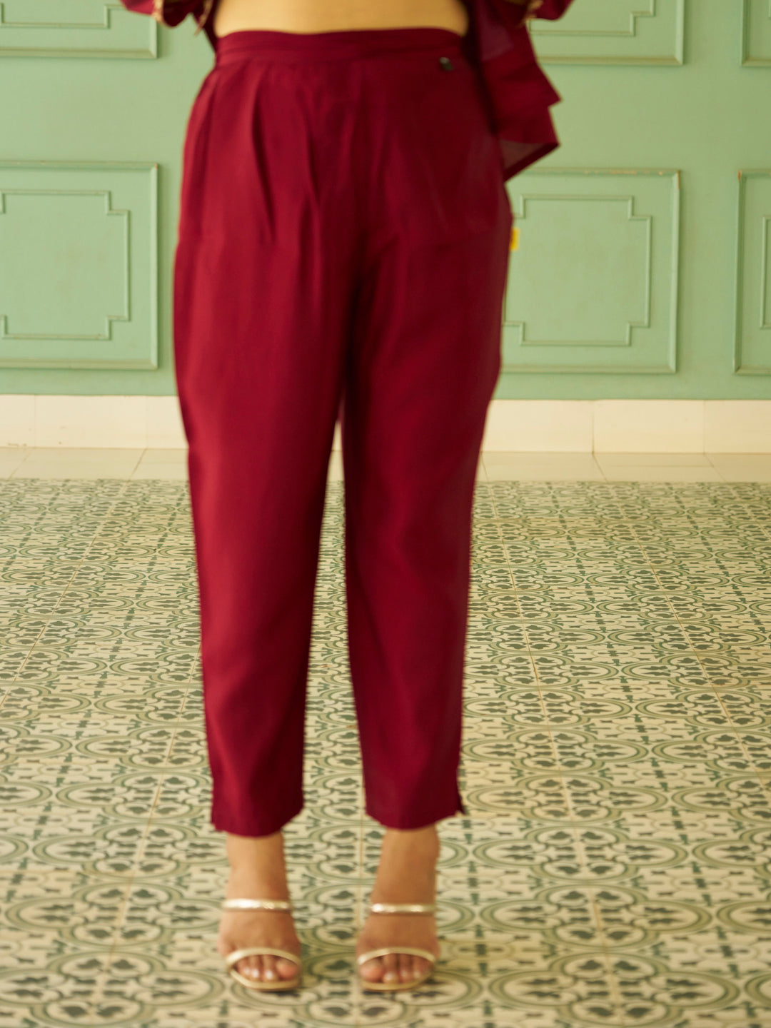 Bhuvika Beads Embroidered Maroon Women Kurta Sets With Dupatta Straight Suits