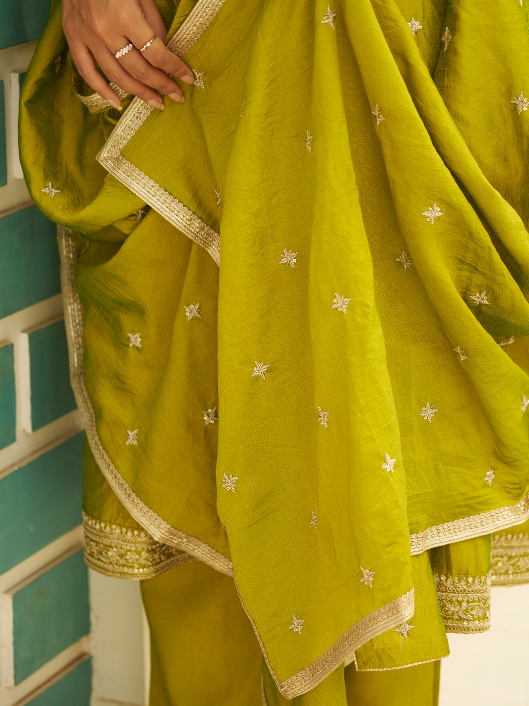 Mitali Yoke Design Silk Blend Anarkali Suit With Dupatta