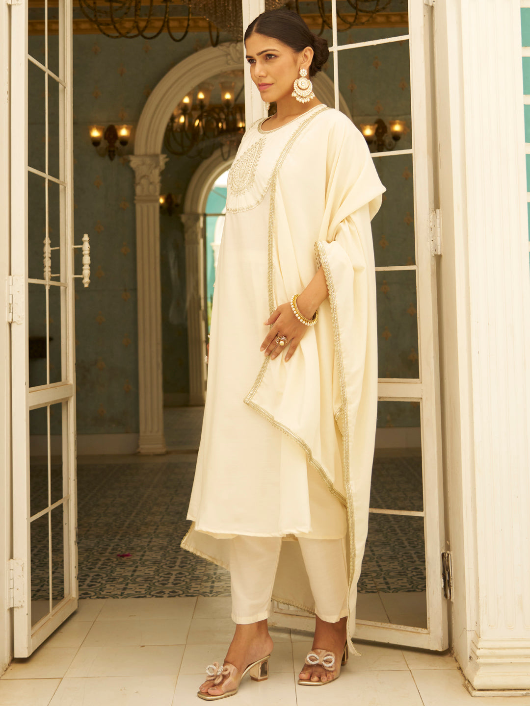Sharvani  Anarkali Kurta and Pant Dupatta Set