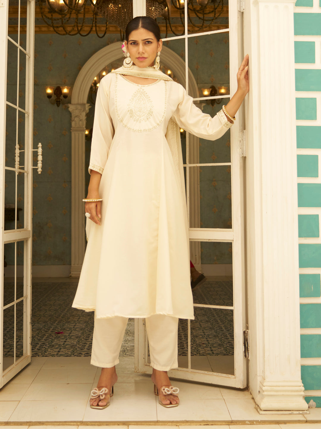Sharvani  Anarkali Kurta and Pant Dupatta Set