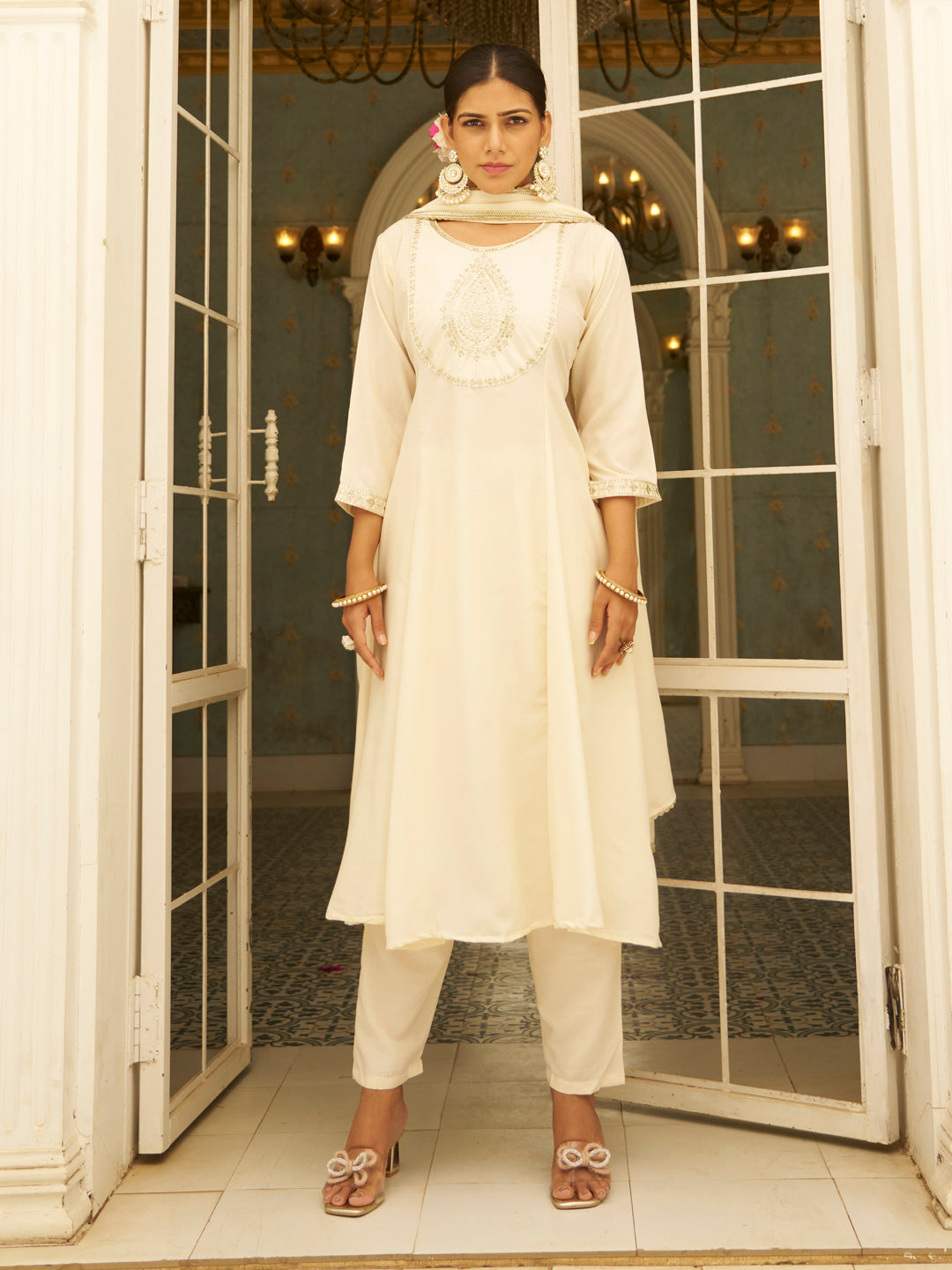 Sharvani  Anarkali Kurta and Pant Dupatta Set