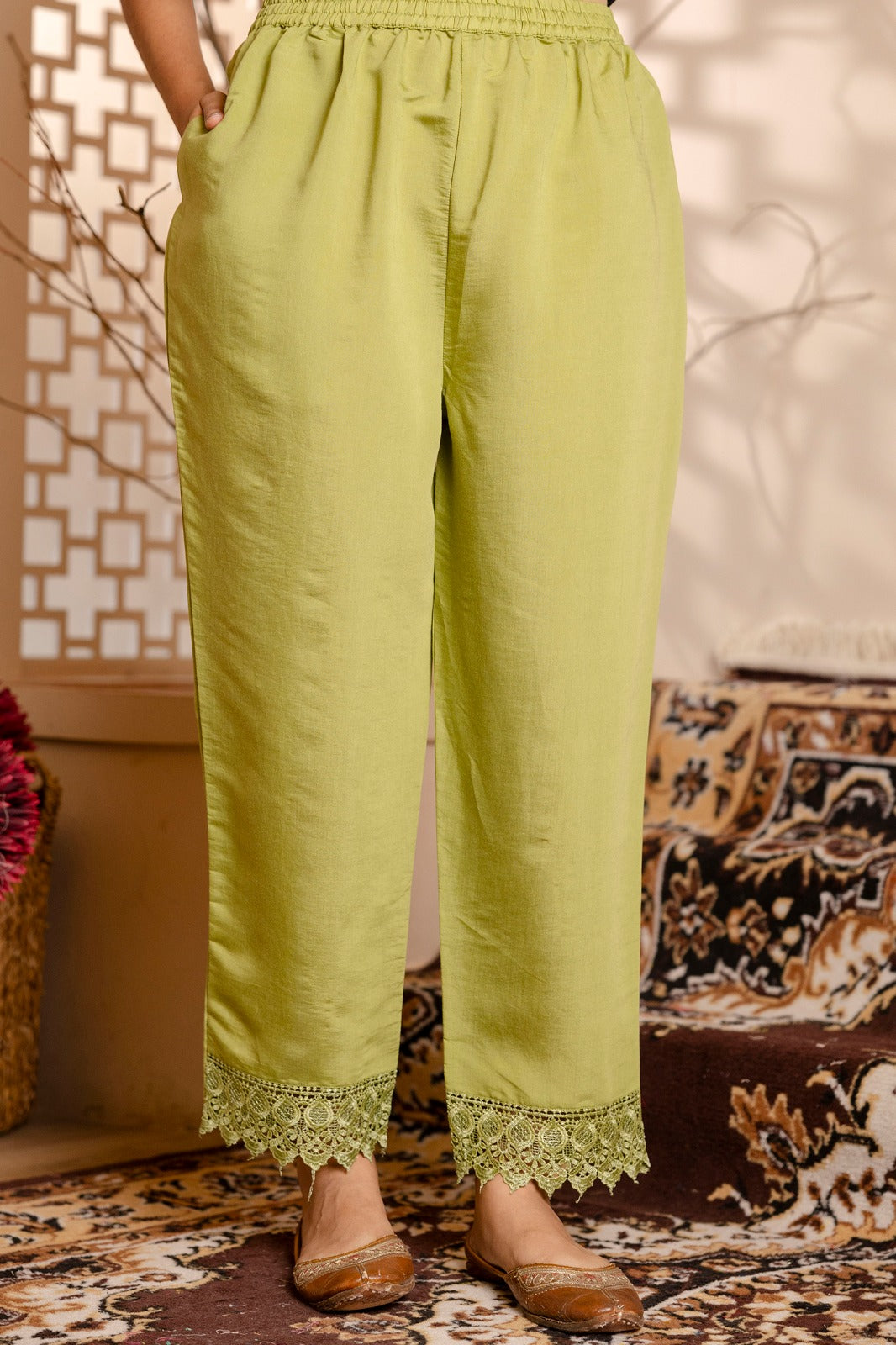 Vidya Women Kurta and Pant Sets Viscose Roman Silk Fabric