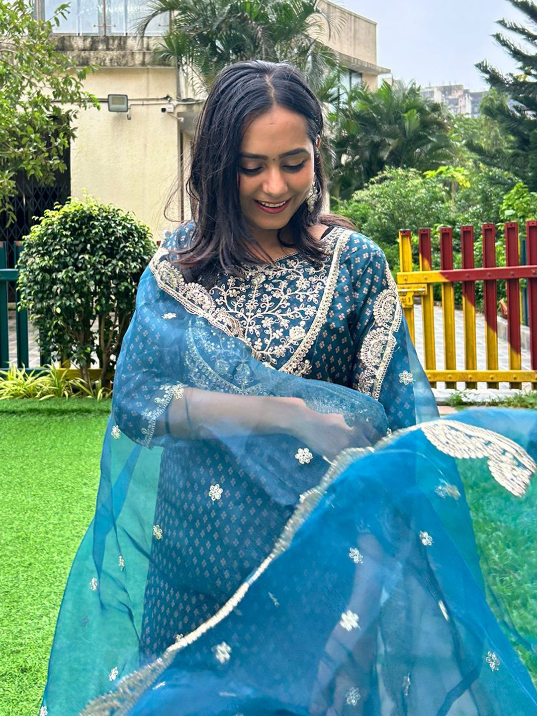 Shagun Women Kurta and Pant Sets Muslin Print Fabric