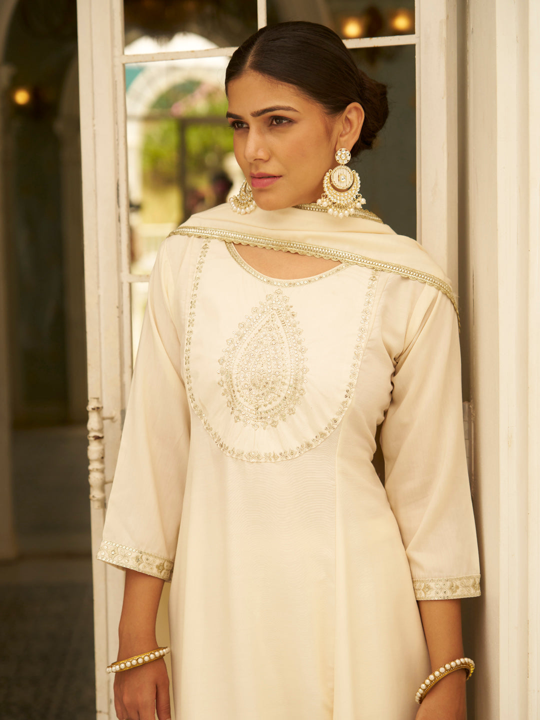 Sharvani  Anarkali Kurta and Pant Dupatta Set