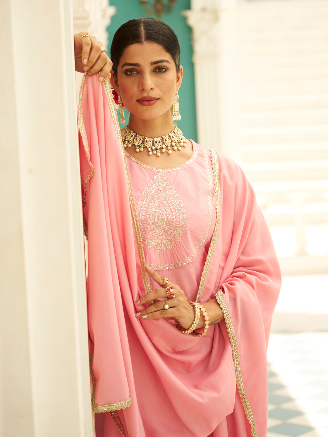 Kuhu Anarkali Kurta and Pant Dupatta Set