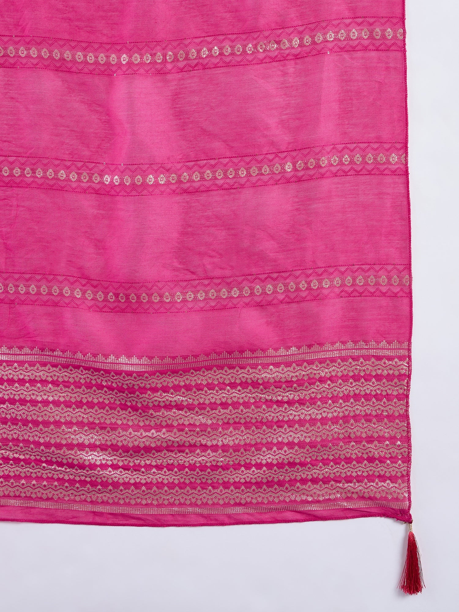 Rhea Women's Pink Embroidered Yoke Design Straight Kurta Set with Dupatta