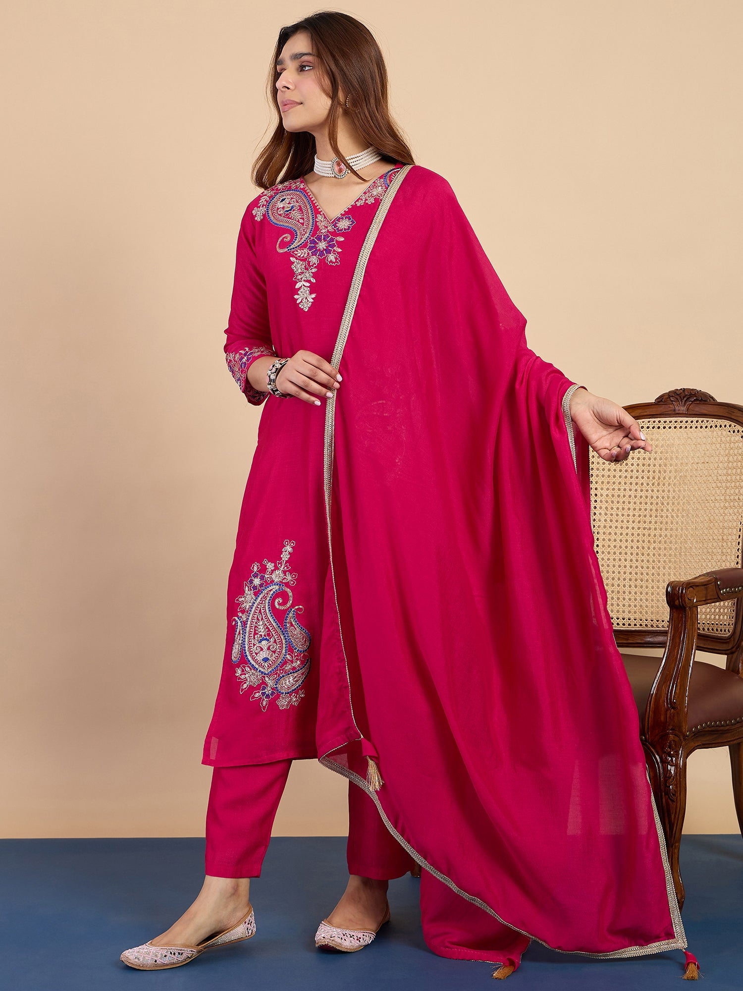 Aarohi Rani Fancy Embroidered Kurta Pant Set
