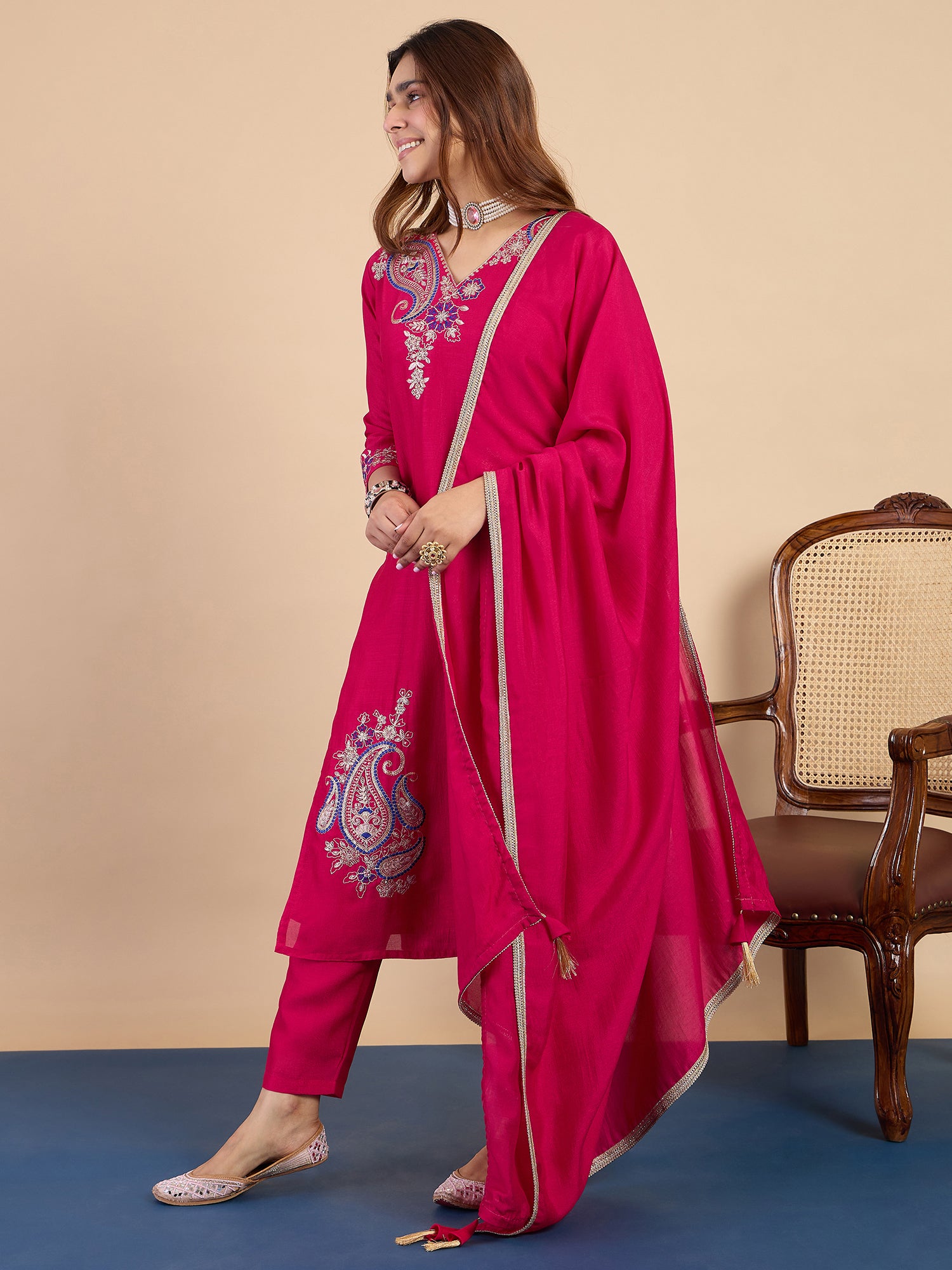 Aarohi Rani Fancy Embroidered Kurta Pant Set