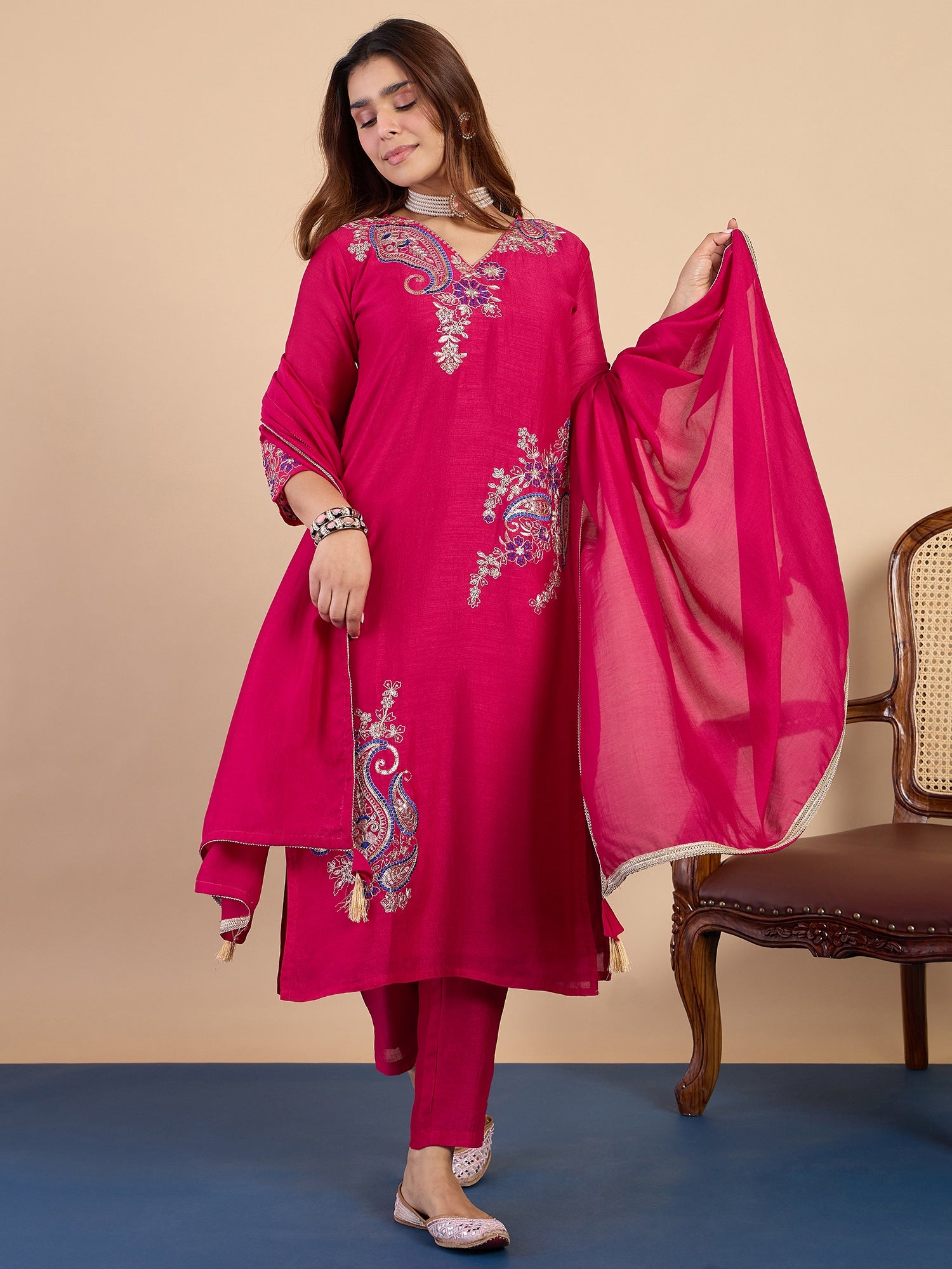 Aarohi Rani Fancy Embroidered Kurta Pant Set