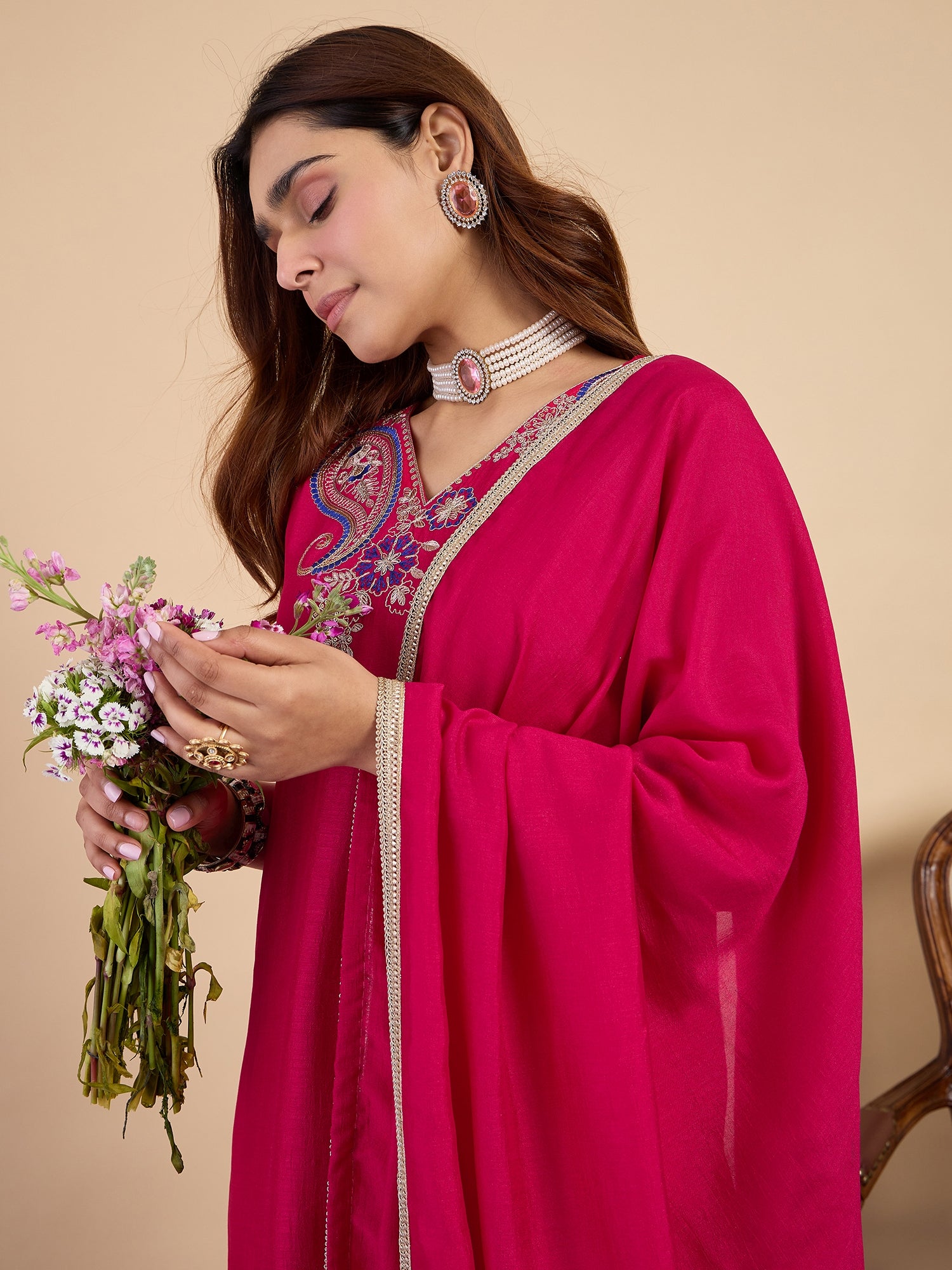 Aarohi Rani Fancy Embroidered Kurta Pant Set