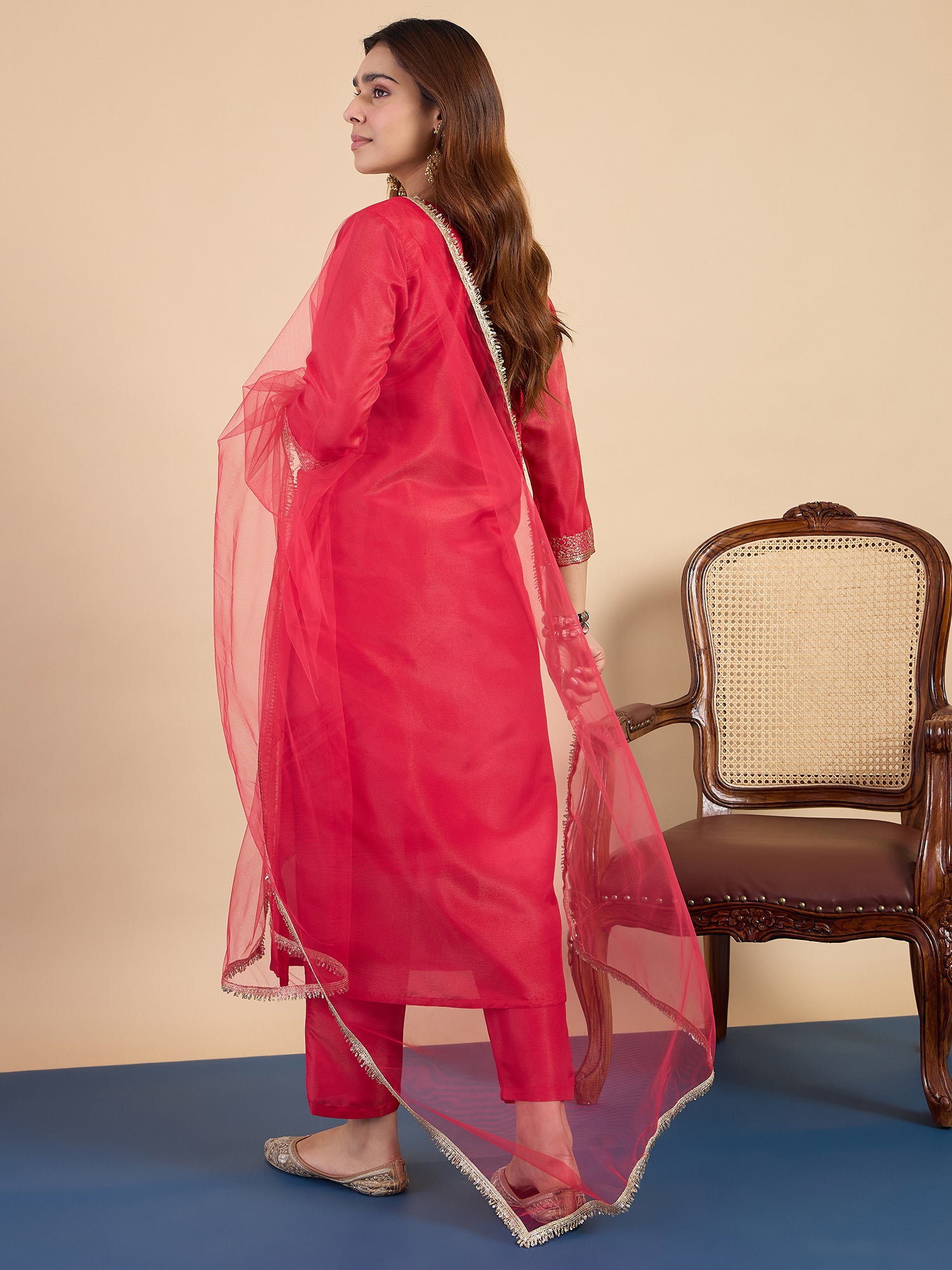 Ariya Pink Women's Designer Kurta Pant Set Premium Pattern Collection
