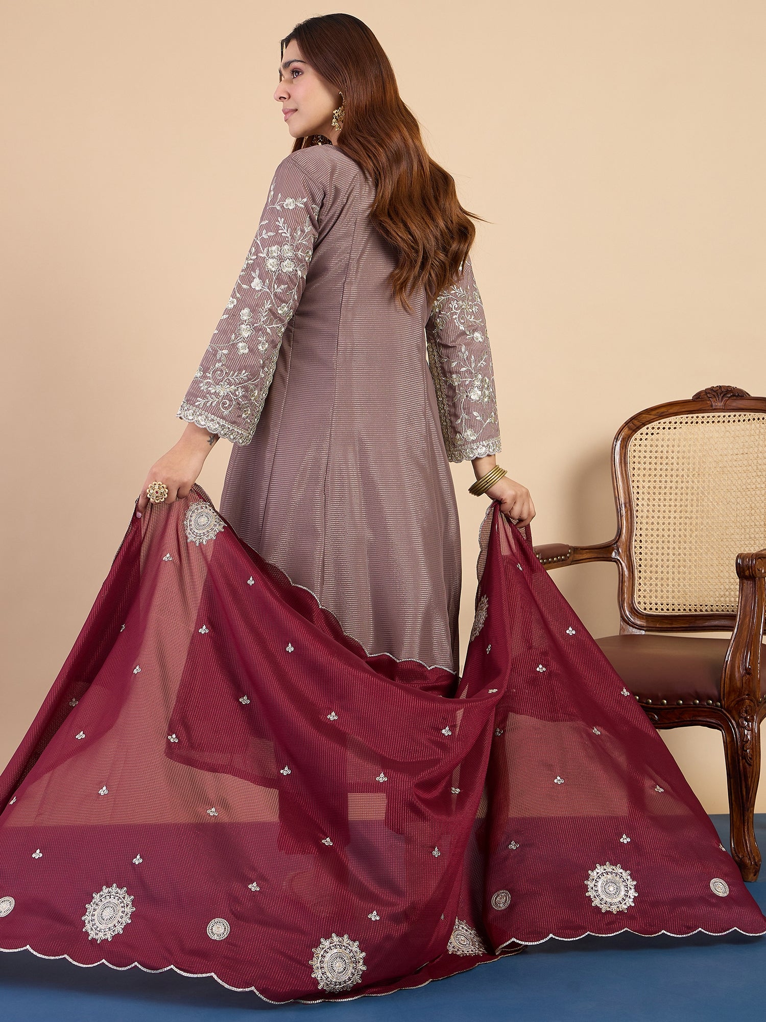 Modern Grey Ethnic Premium Kurta Pant Set