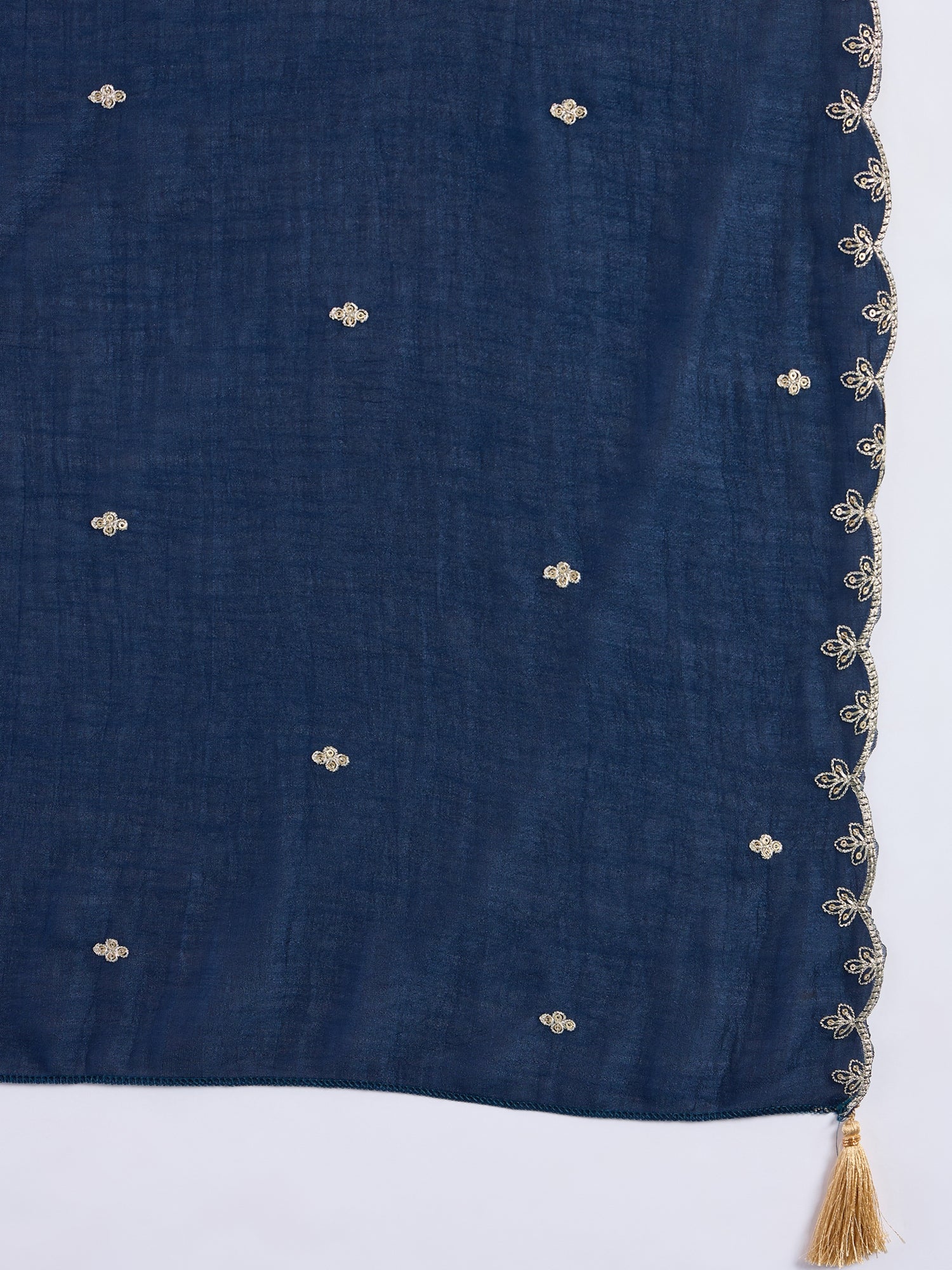 Vedika Women's Teal Blue Festive Embroidered Yoke Straight Kurta Pant Set