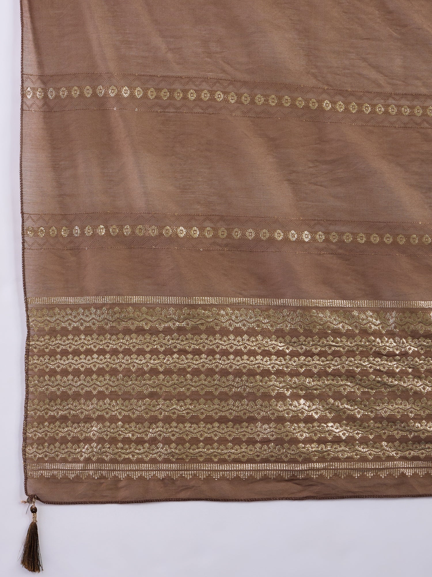 Mehak Women's Brown Embroidered Yoke Design Straight Kurta Set with Dupatta