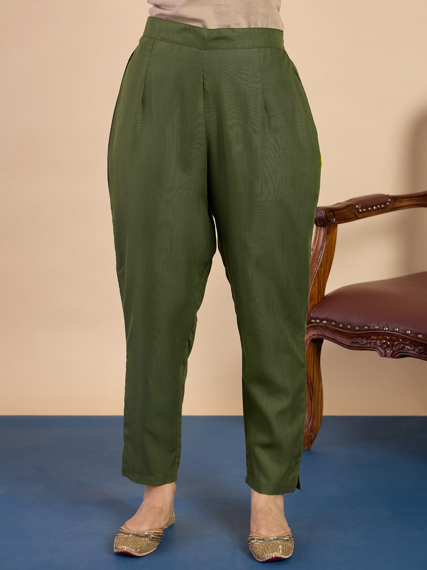 Myra Mehndi Women's Designer Kurta Pant Set Premium Pattern Collection