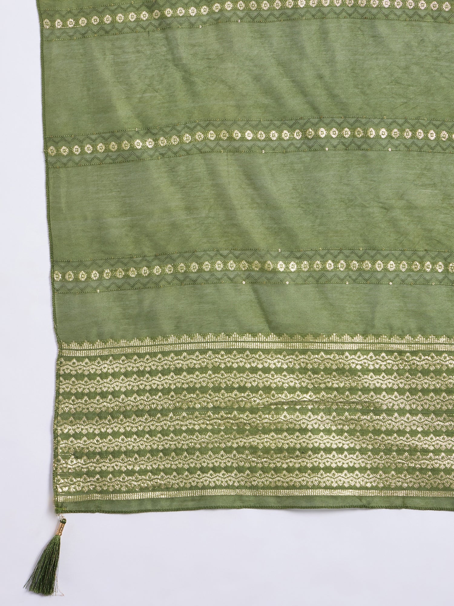 Avani Women's Mehendi Green Festive Embroidered Yoke Straight Kurta Set