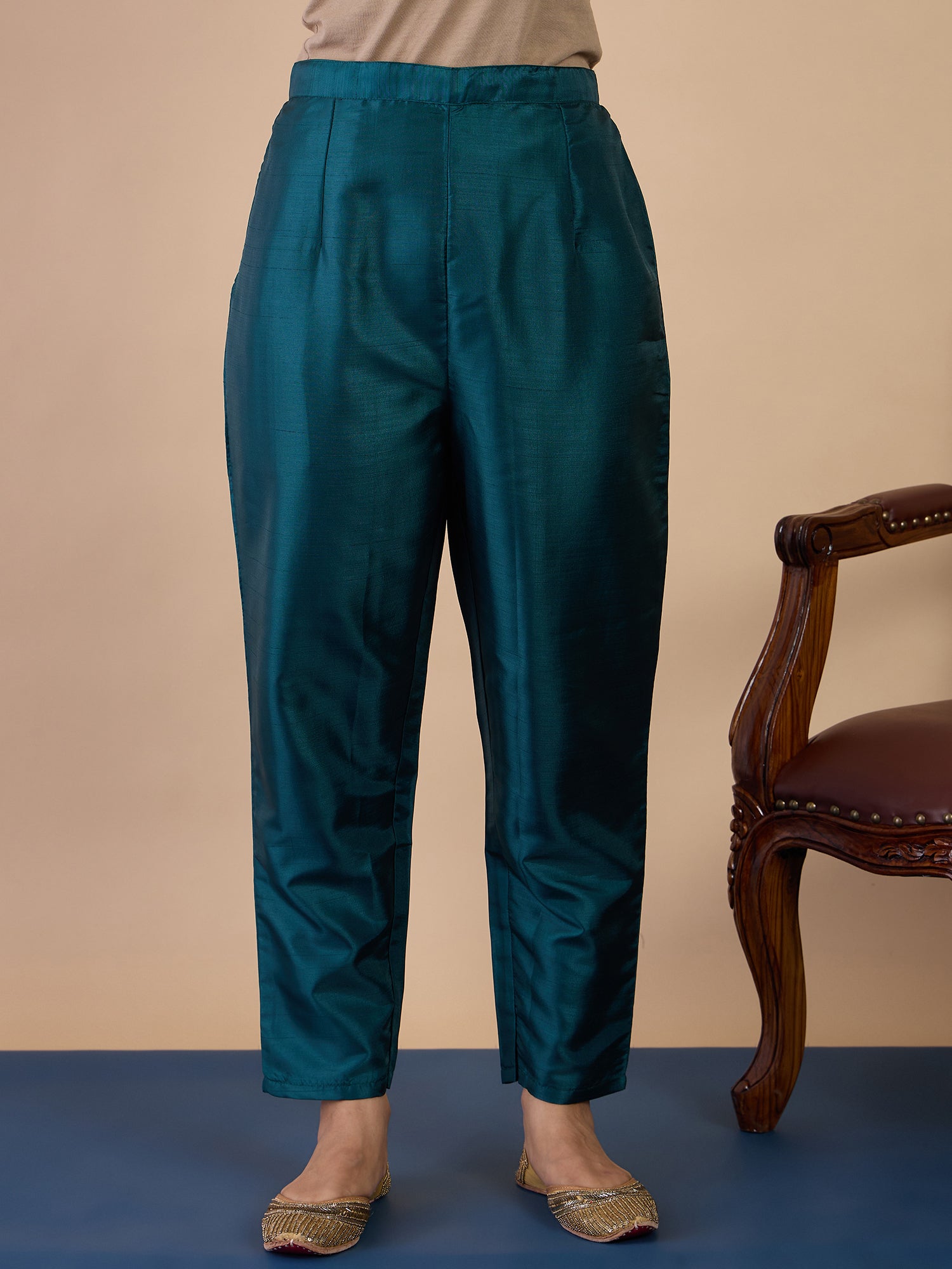 Rangmahal Sea-Green Women's Designer Kurta Pant Set Premium Pattern Collection