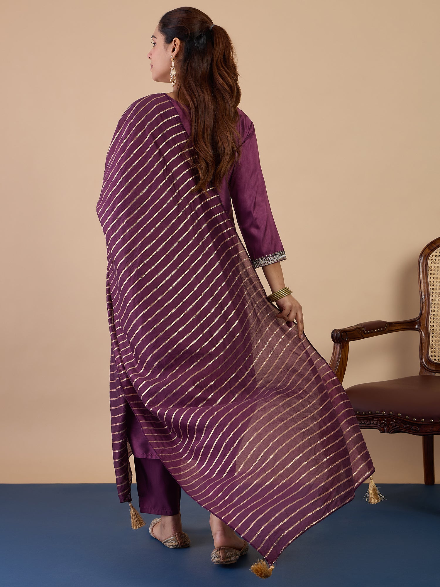 Rivona Magenta Women's Designer Kurta Pant Set Premium Pattern Collection