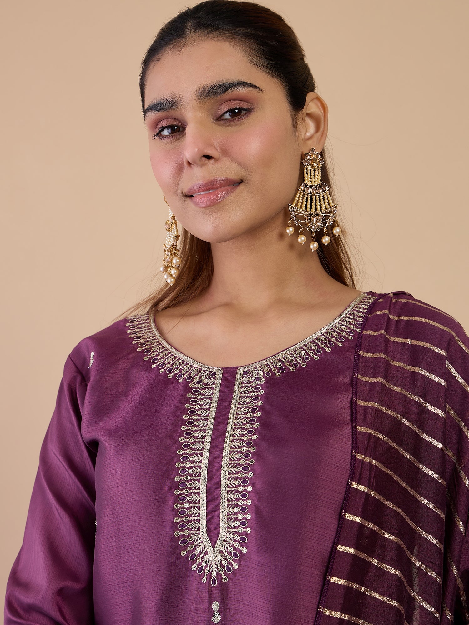 Rivona Magenta Women's Designer Kurta Pant Set Premium Pattern Collection