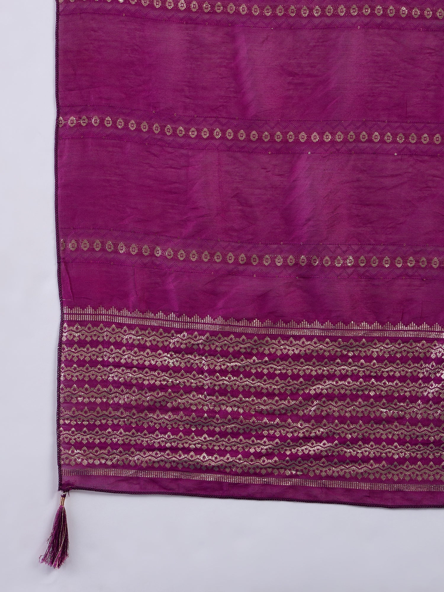 Dia Women's Purple Festive Embroidered Yoke Straight Kurta Pant Set