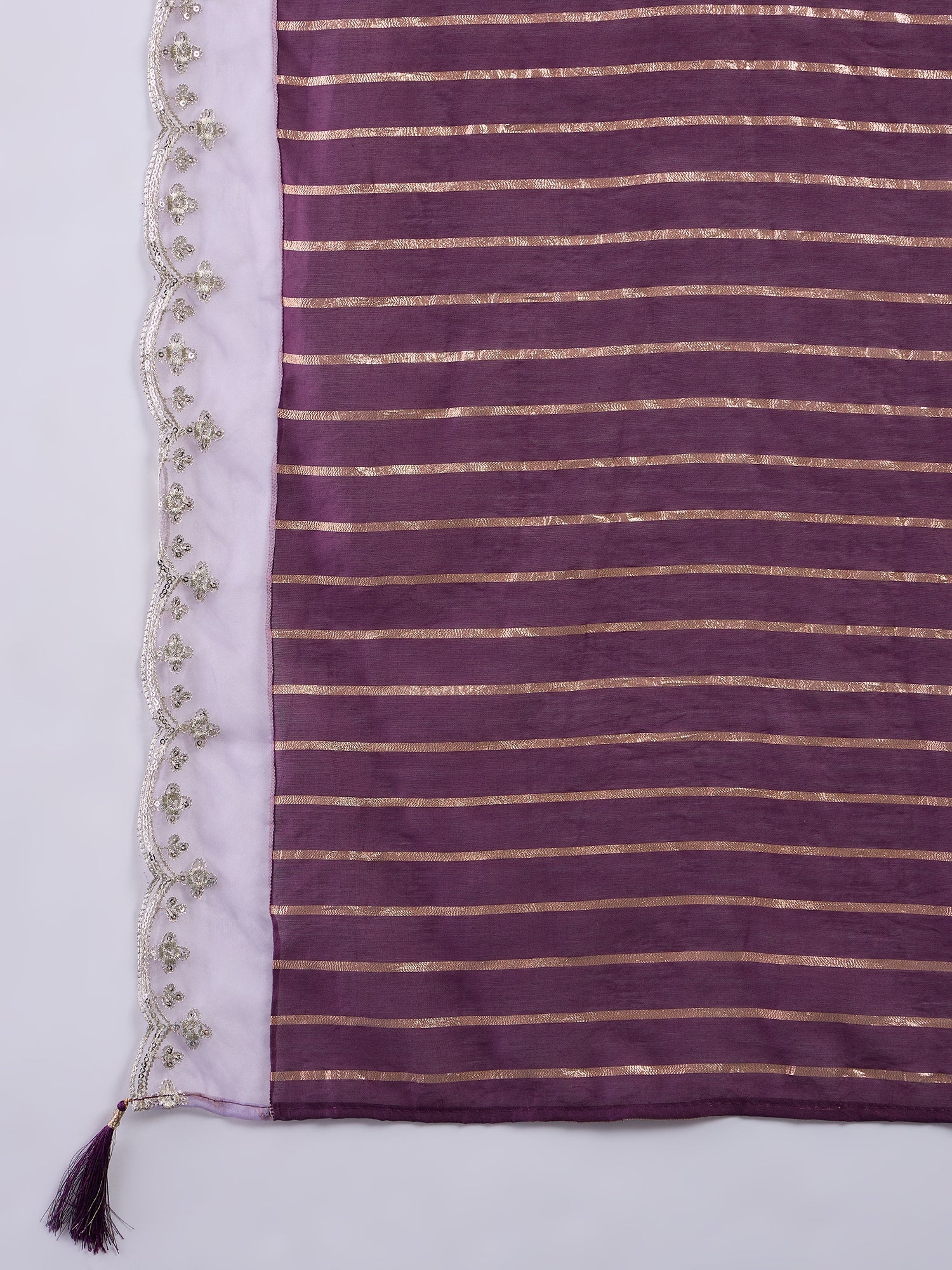 Khushi Women's Lavender Festive Embroidered Yoke Straight Kurta Pant Set