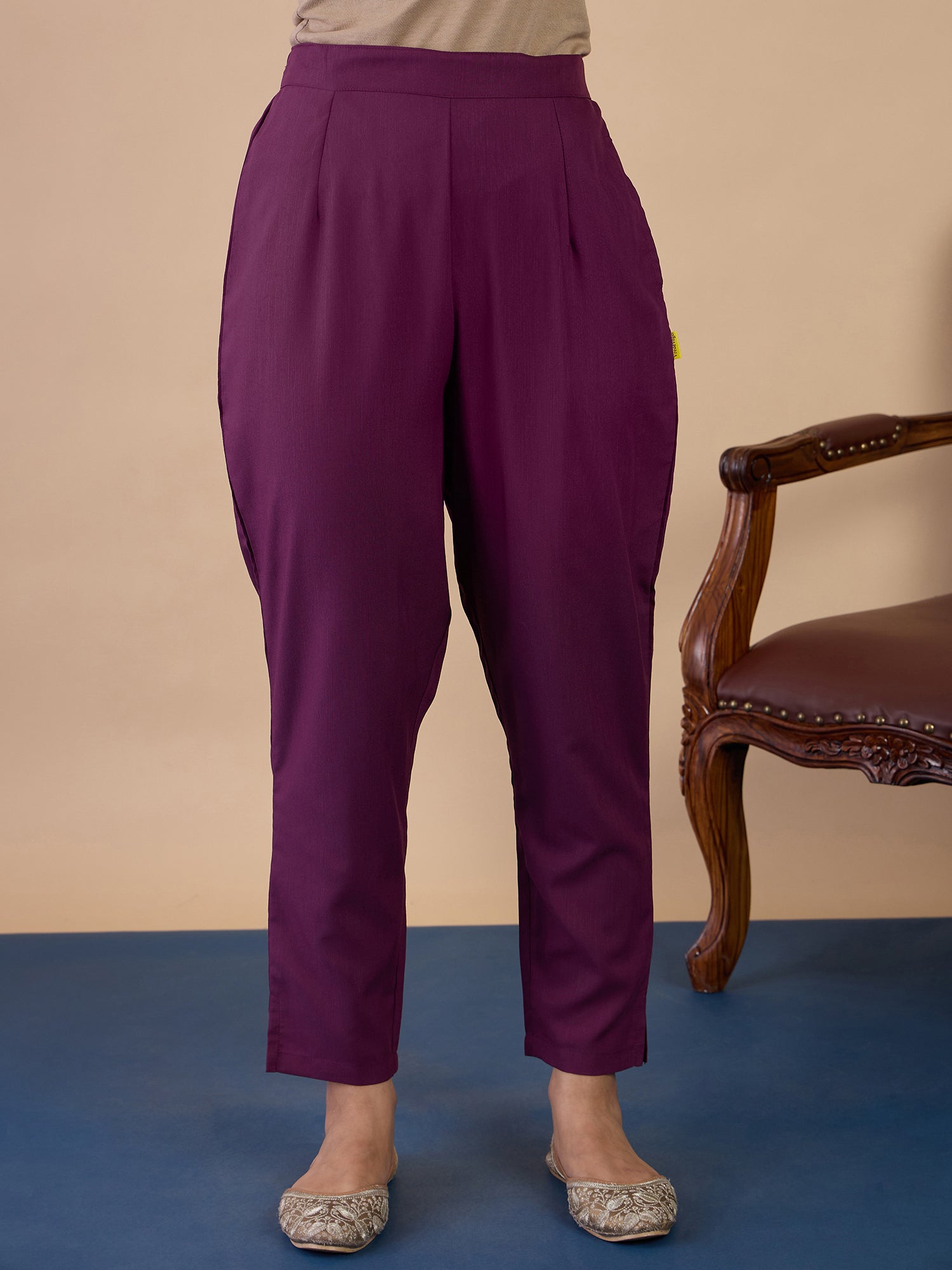 Riva Purple Elegant Embroidered Kurta Pant Set for Women