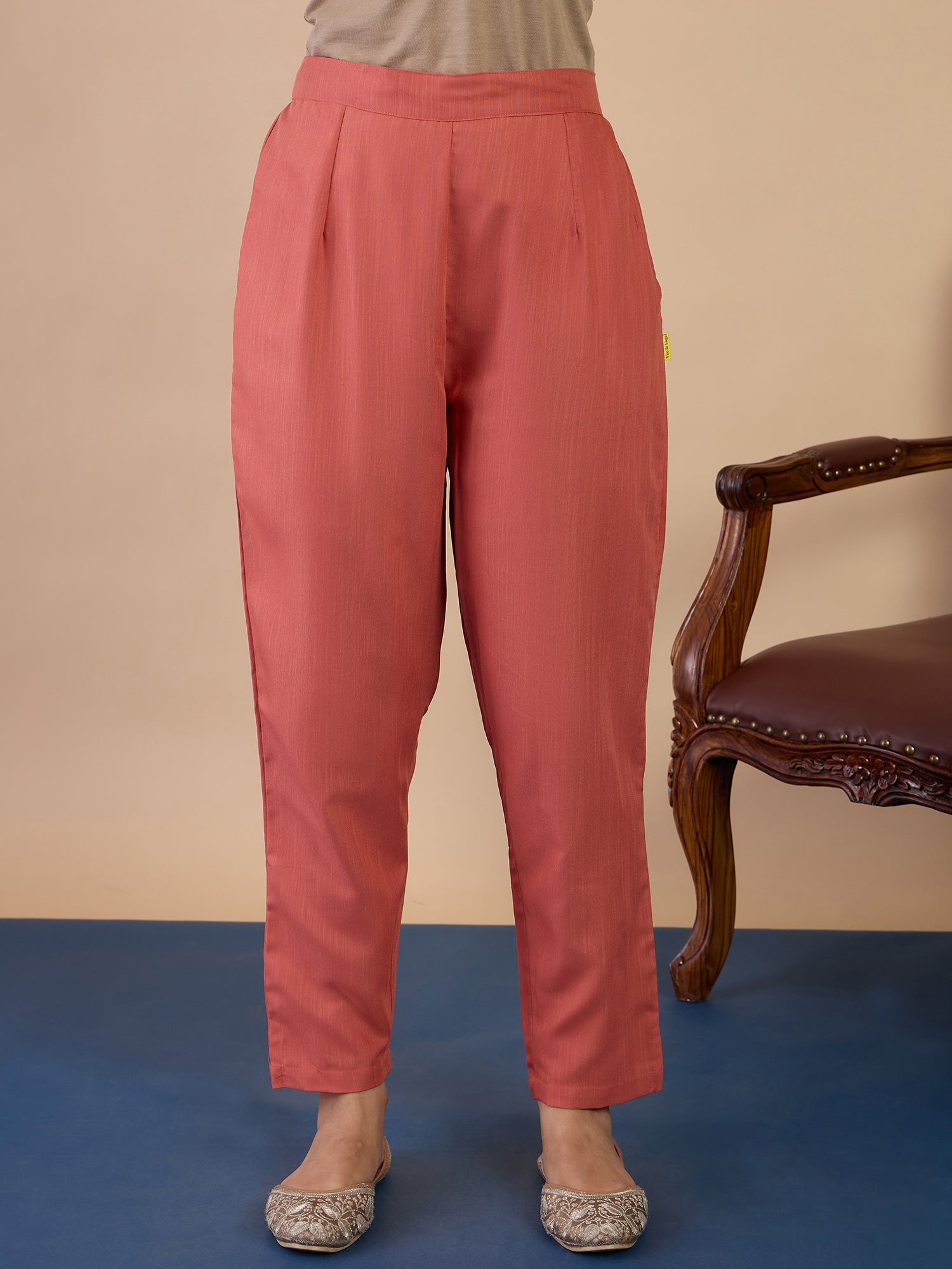 Myra Peach Women's Designer Kurta Pant Set Premium Pattern Collection