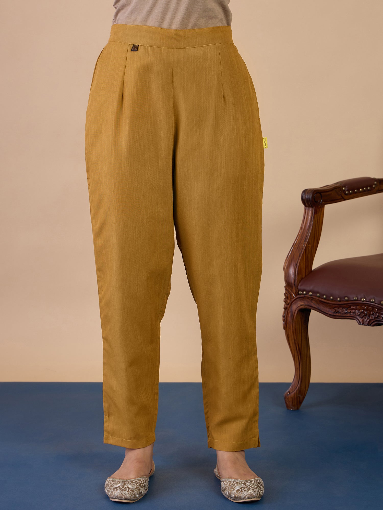 Riva Mustard Elegant Embroidered Kurta Pant Set for Women