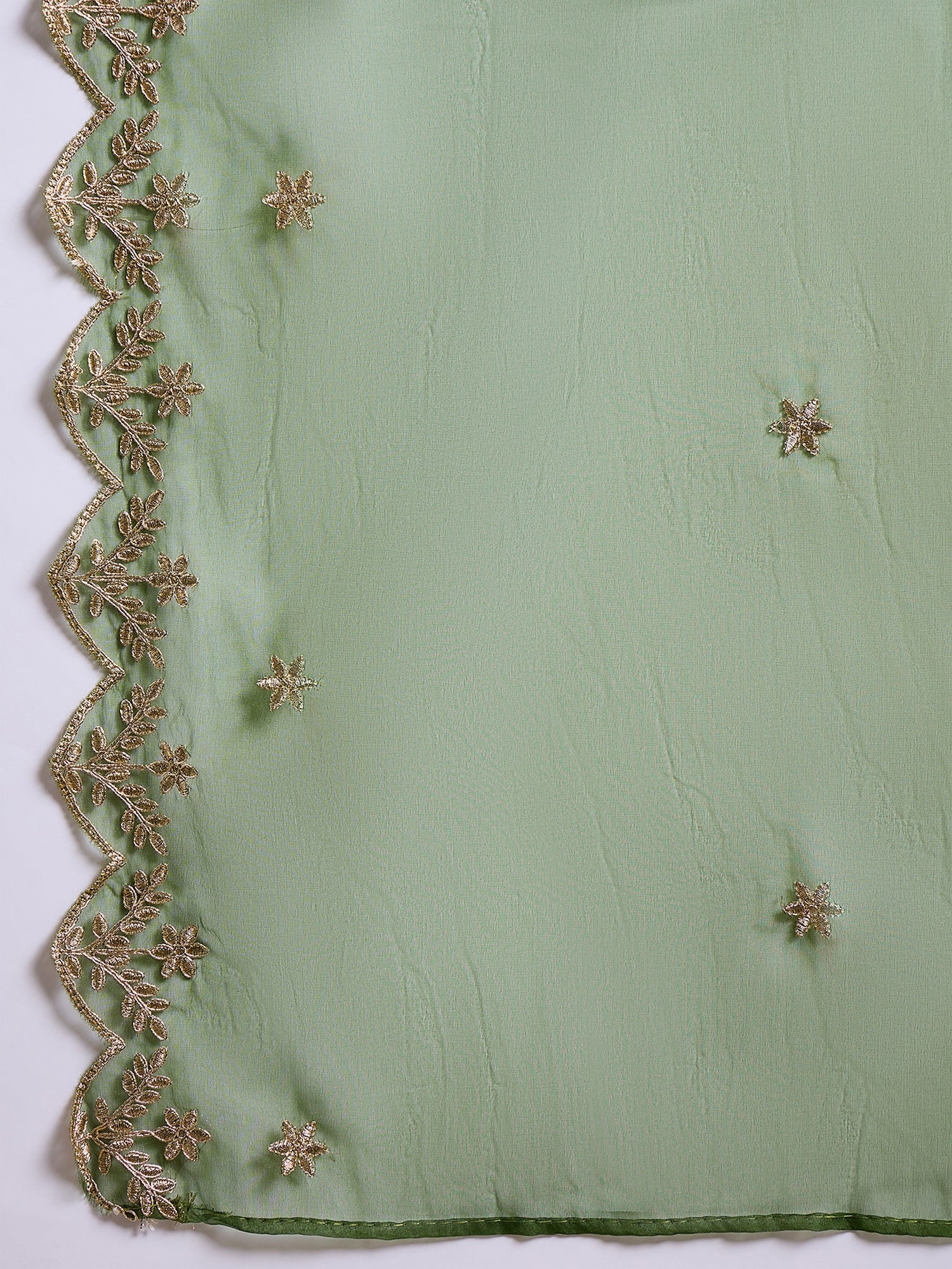 Heer Green Floral Embroidered Thread Work Kurta with Palazzo & Dupatta Suits