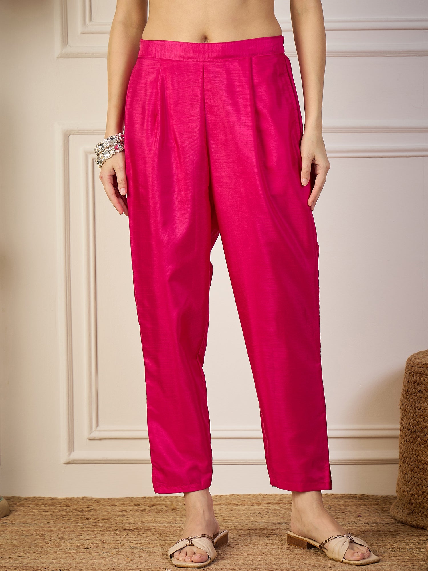 Tulsi Pink Women Kurta Sets With Dupatta Straight Suits