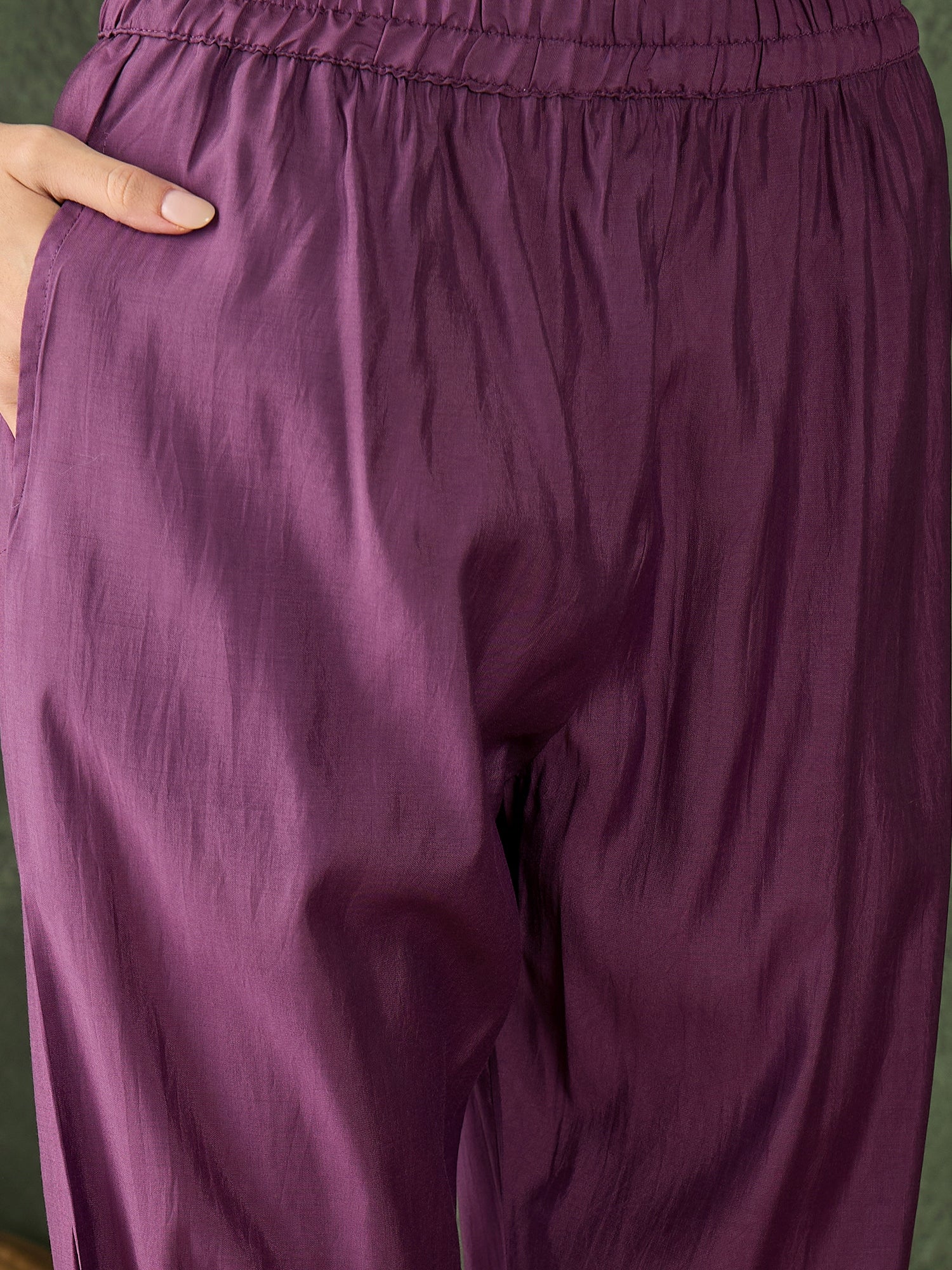 Roop Lavender Solid Silk Blend Straight Suit With Dupatta