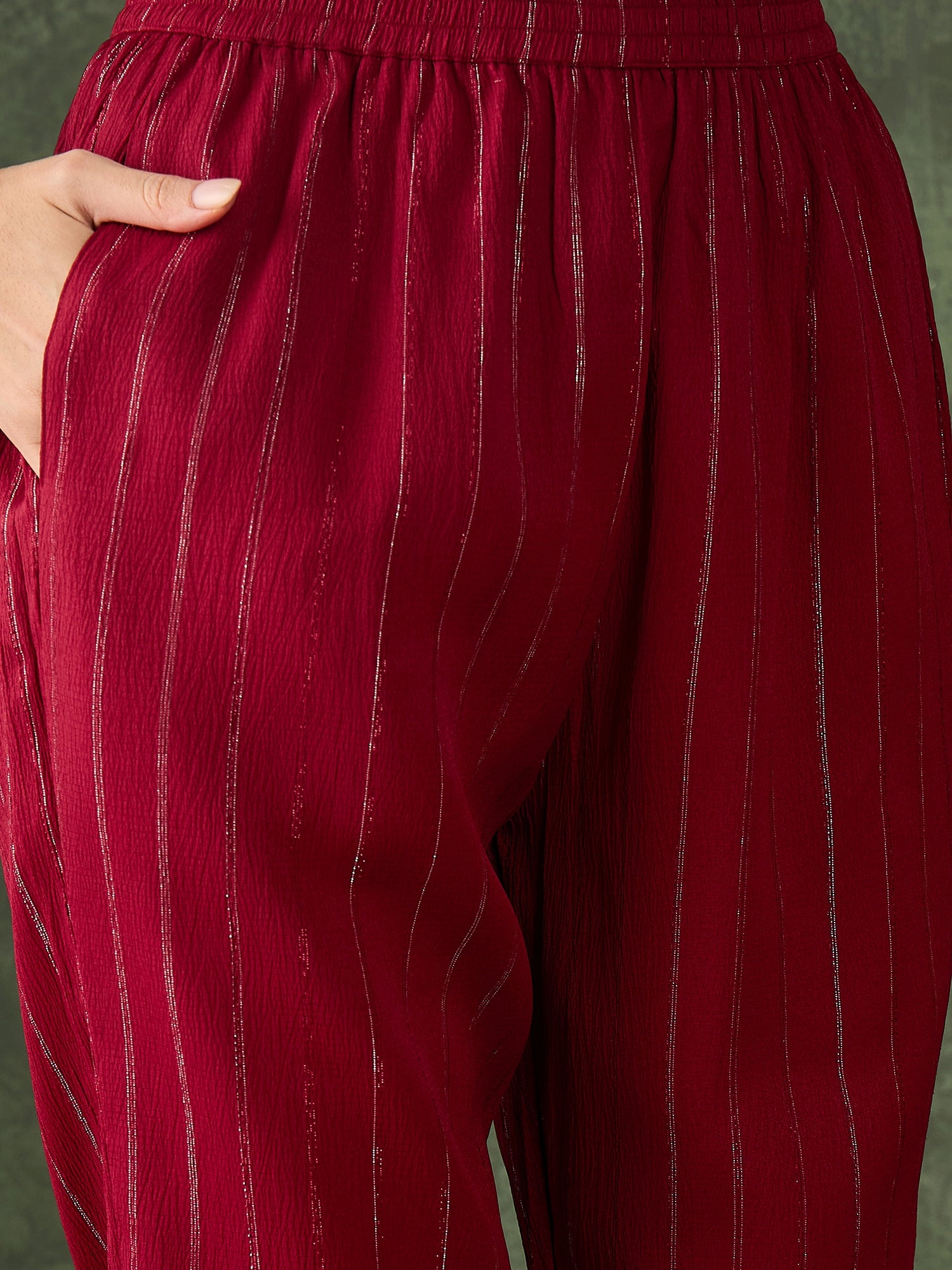 Samara Women's Office, Festive Wear Maroon Straight Kurta & Pant, Co-ord Set