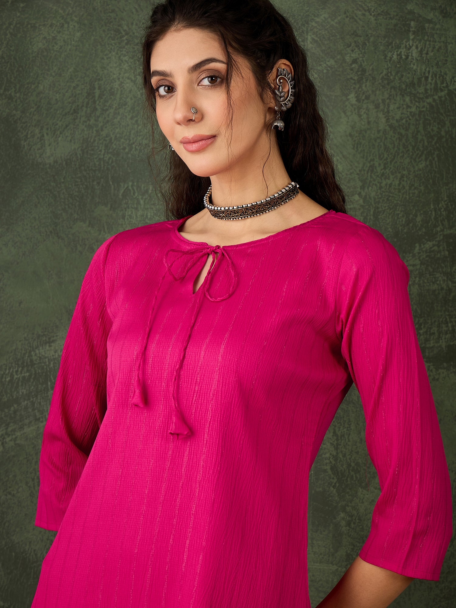 Samara Women's Office, Festive Wear Rani Straight Kurta & Pant, Co-ord Set