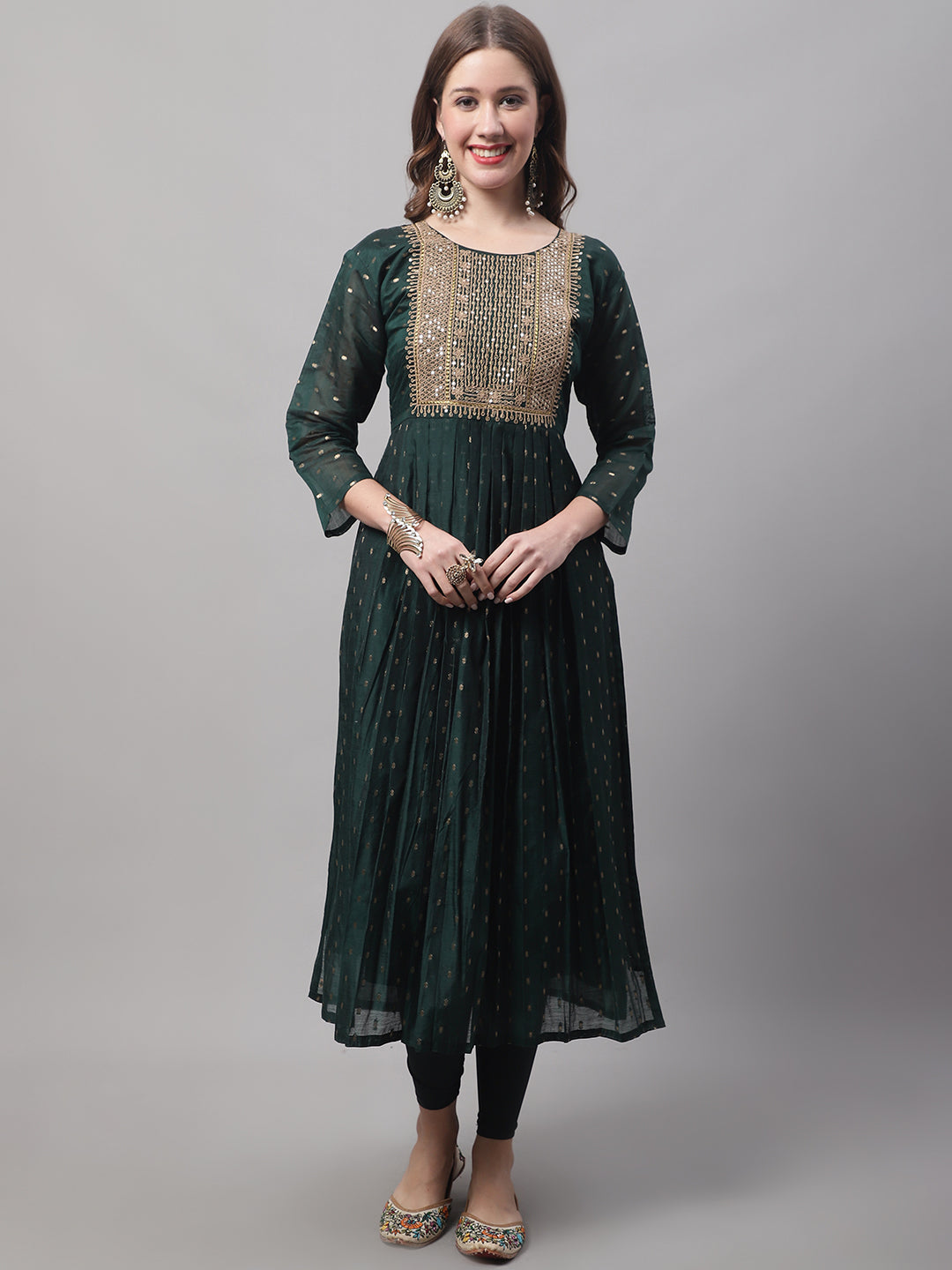 VredeVogel Kurta and Leggings Dupatta Set chanderi modal Butti
