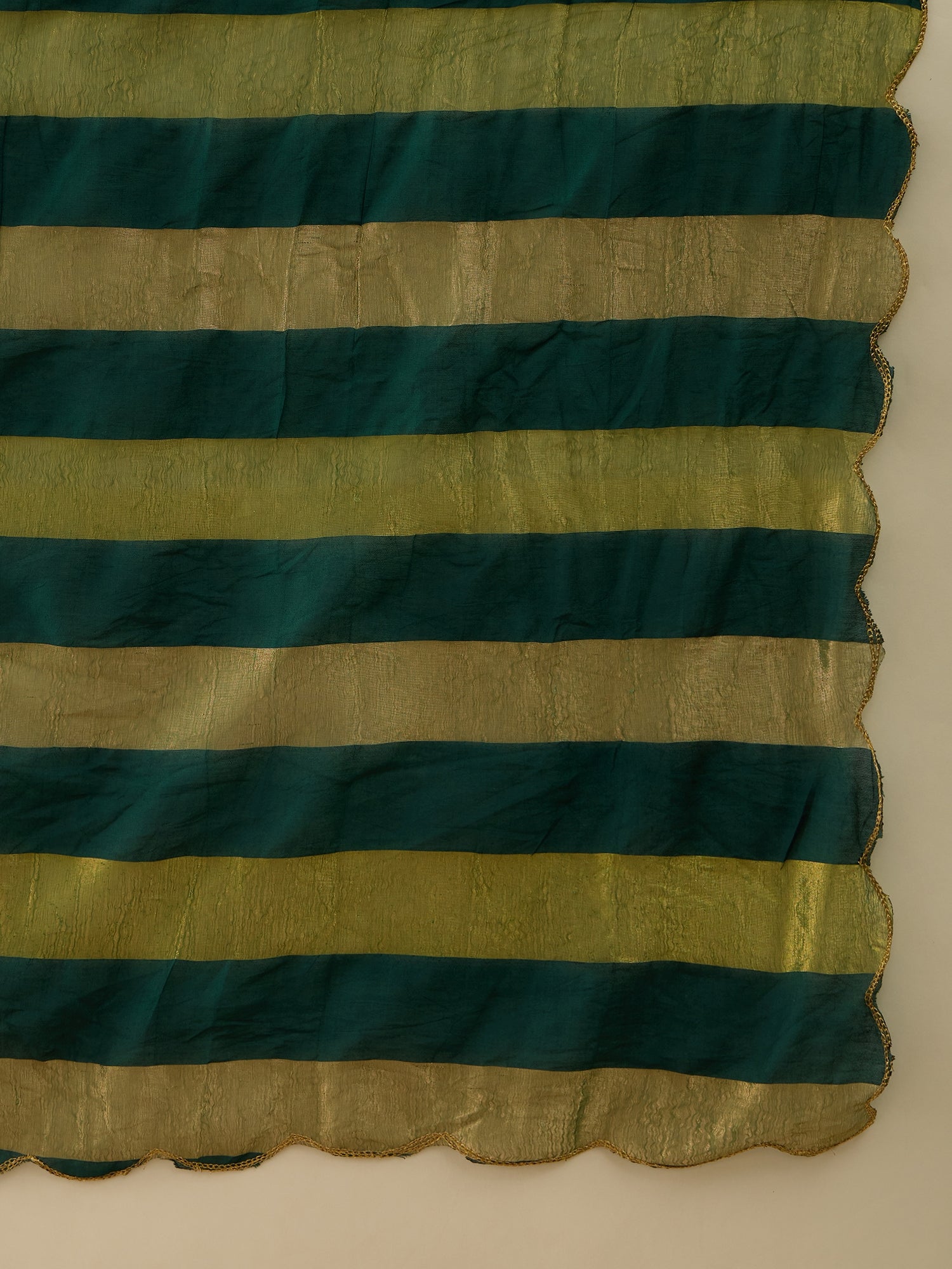 VredeVogel Teal Women Kurta and Pant Dupatta Sets Chanderi Silk Fabrics with Embroidery