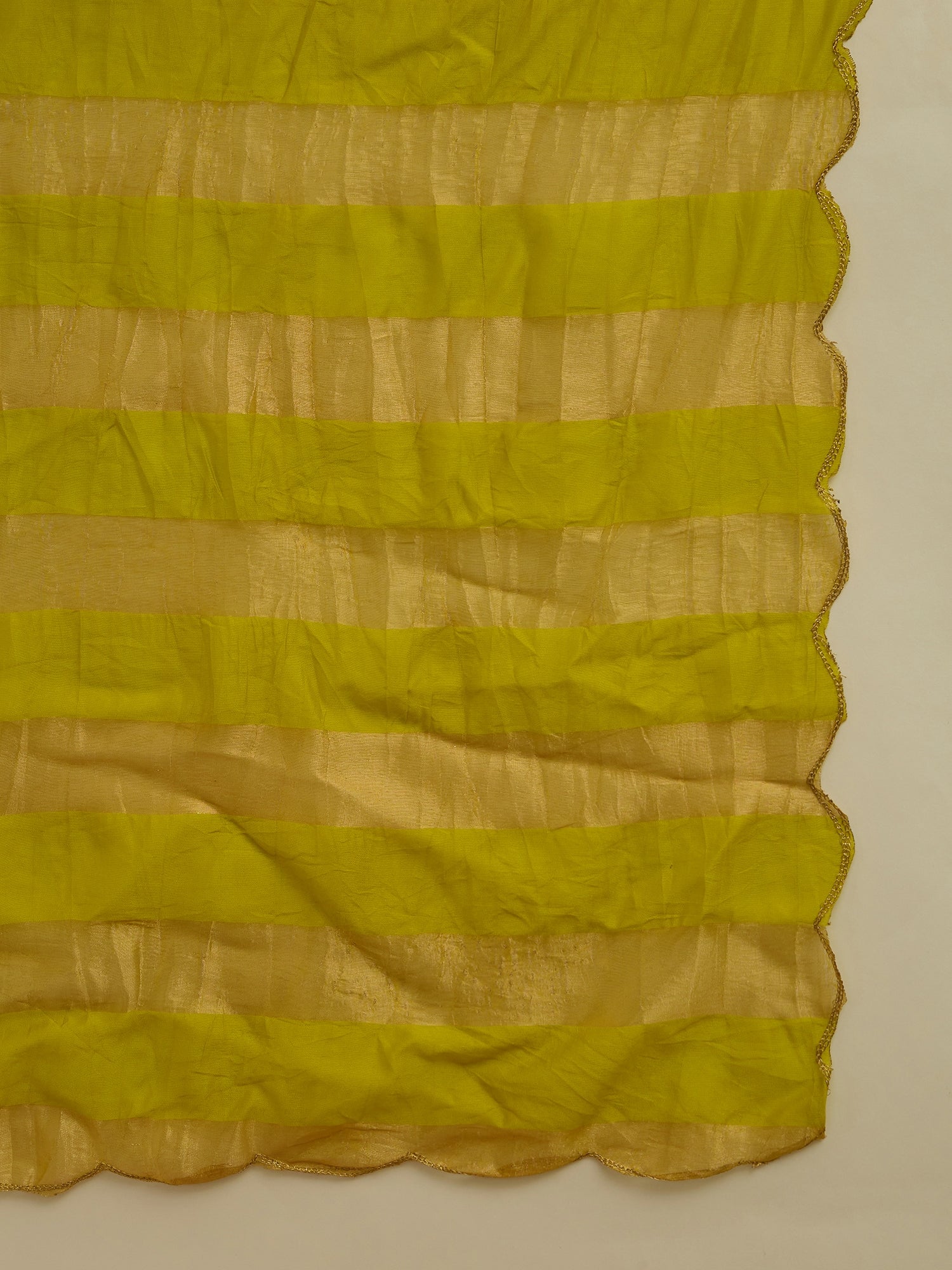 VredeVogel Lemon Women Kurta and Pant Dupatta Sets Chanderi Silk Fabrics with Embroidery