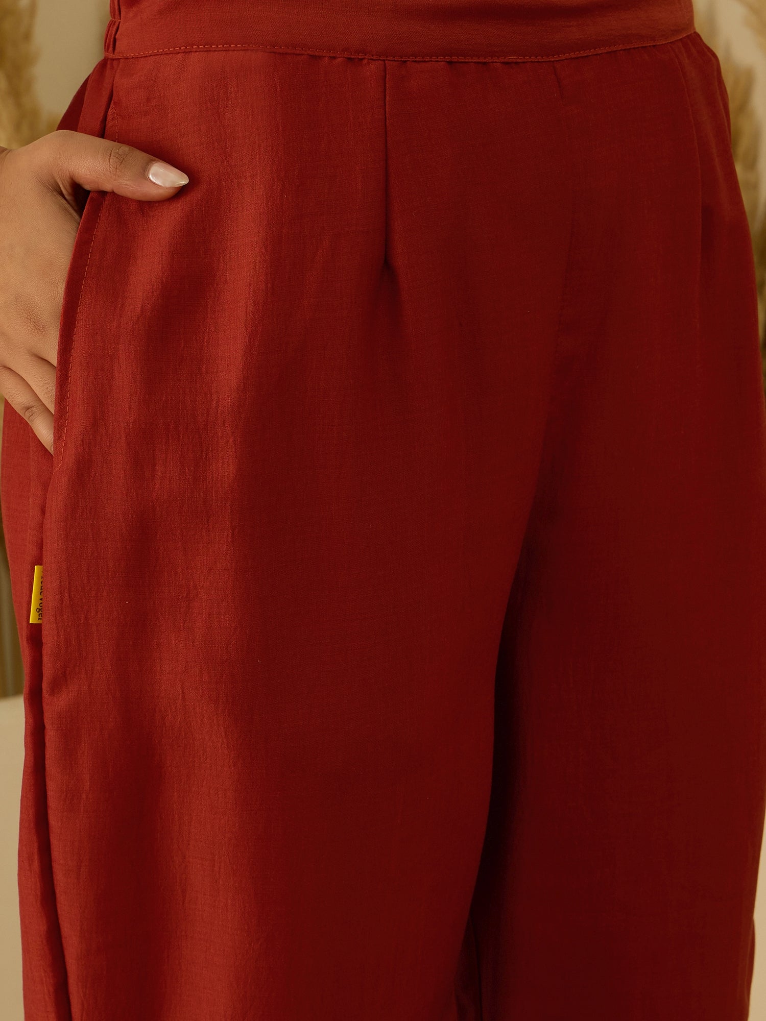 VredeVogel Women Kurta and Pant Sets Chanderi Silk Blend