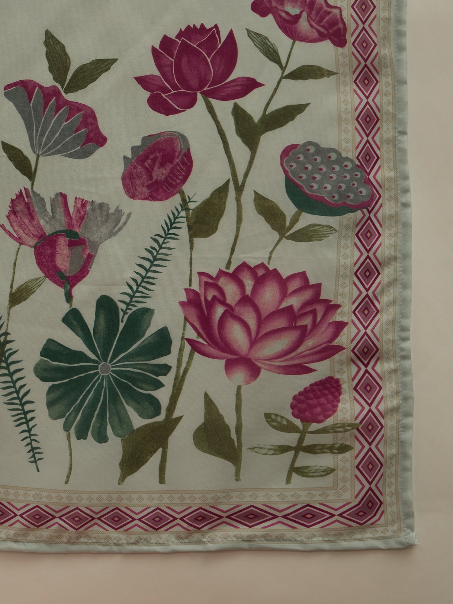 Aabha Sky Digital Printed Neck Handwork Women Kurta Sets With Dupatta Straight Suits