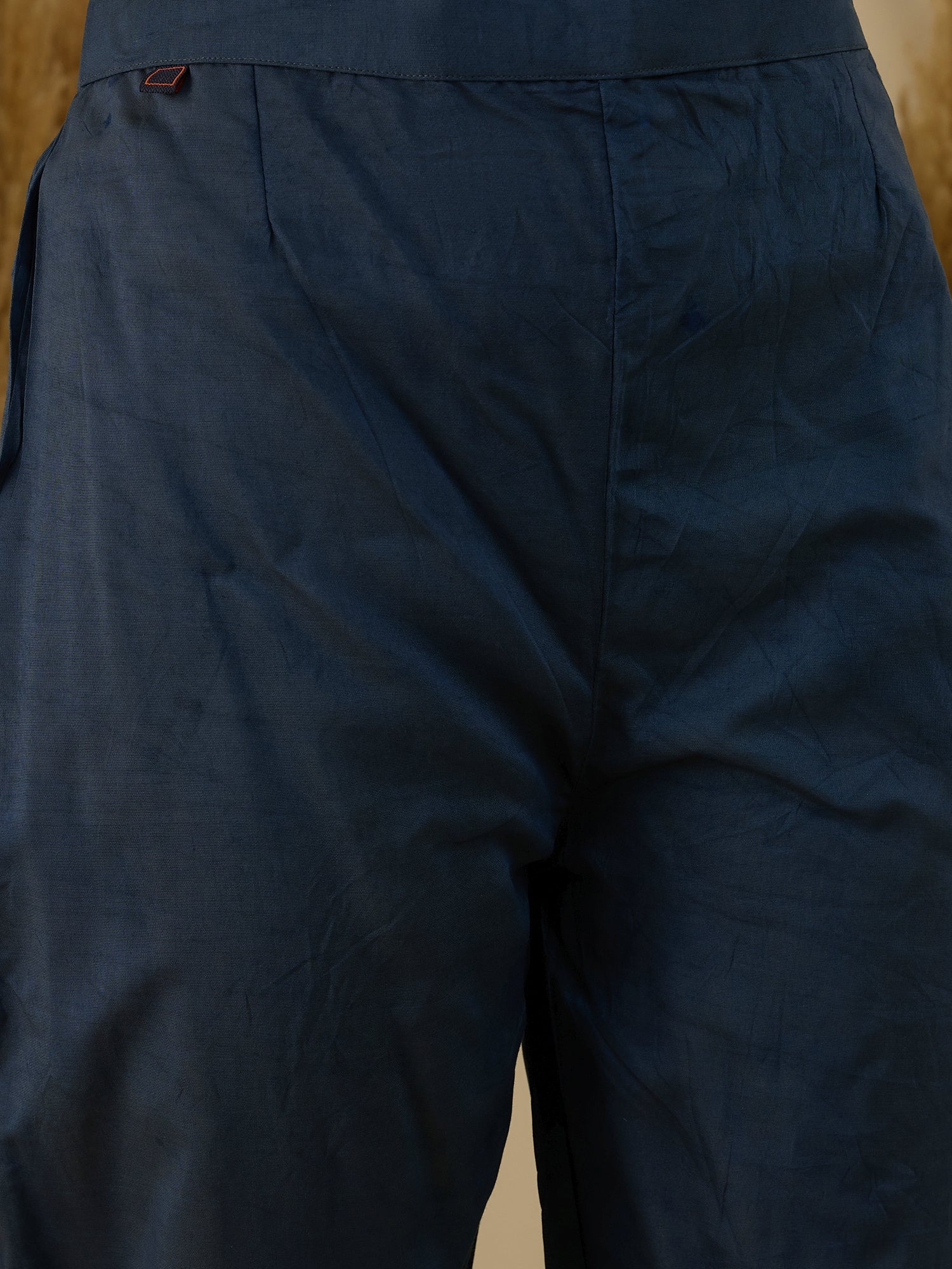 VredeVogel Teal Silk Blend Embroidered Straight Kurta Set with Trousers & Dupatta