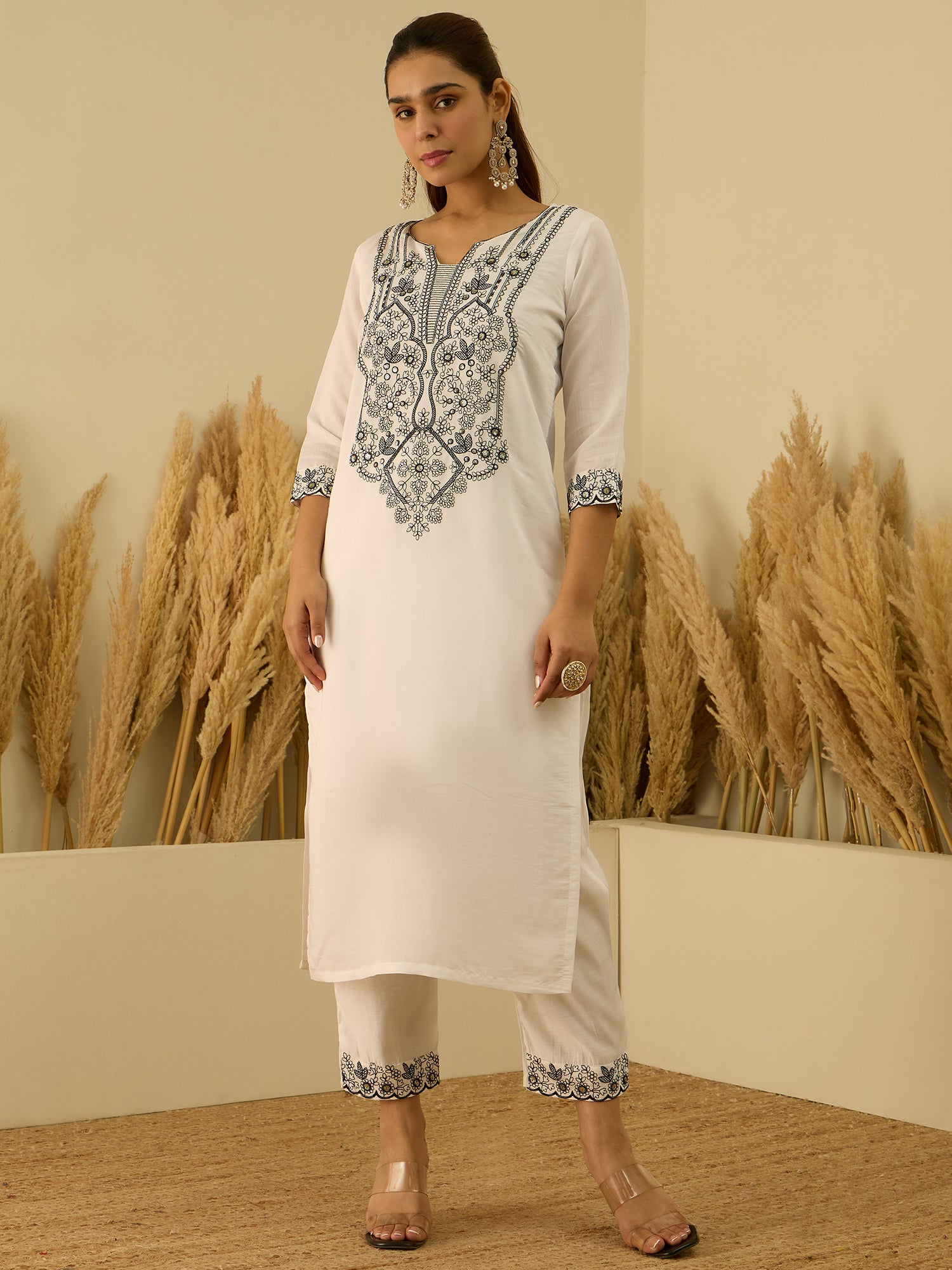 Mandira Silk Blend Organza with Embroidery Kurta and Pant & Dupatta