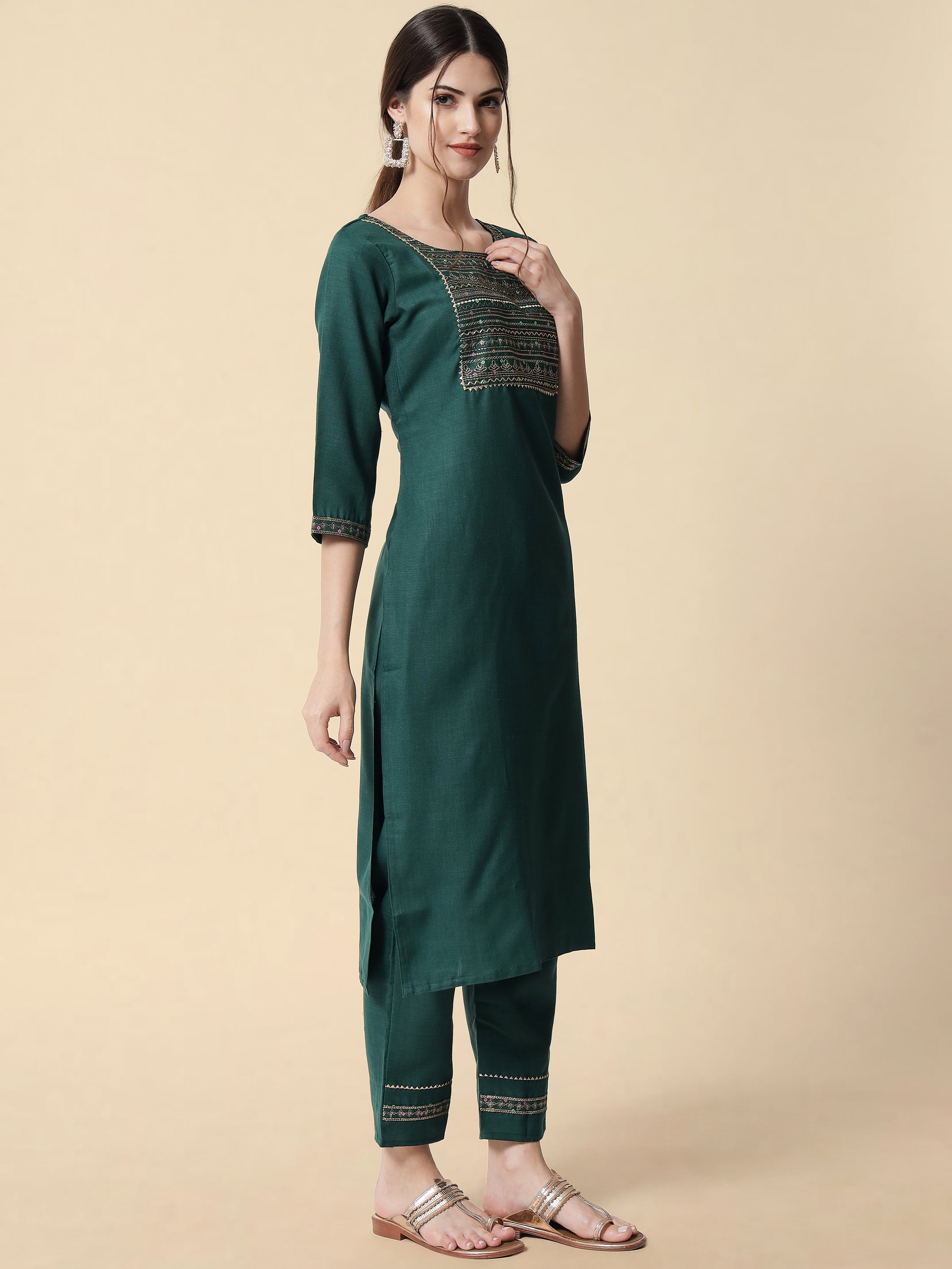 VredeVogel Embroidery Kurta Pant With Net Embroidery Dupatta