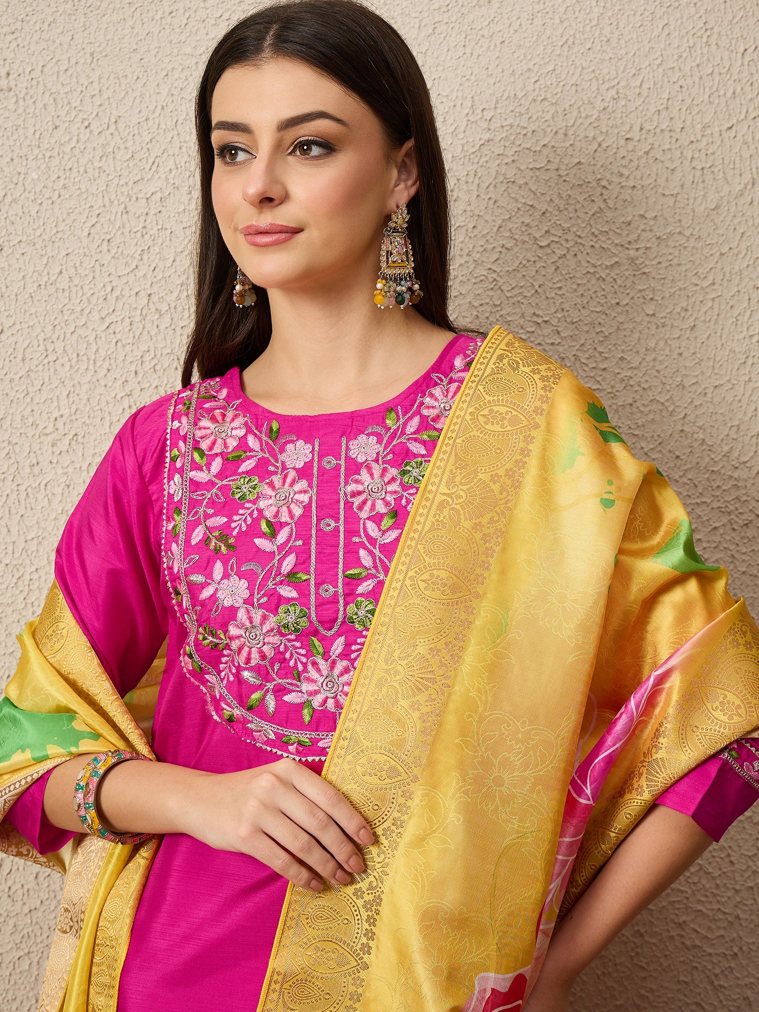 Lavanya Cotton Silk Kurta Set Elegant Embroidered Ready to Wear Outfit with Dupatta