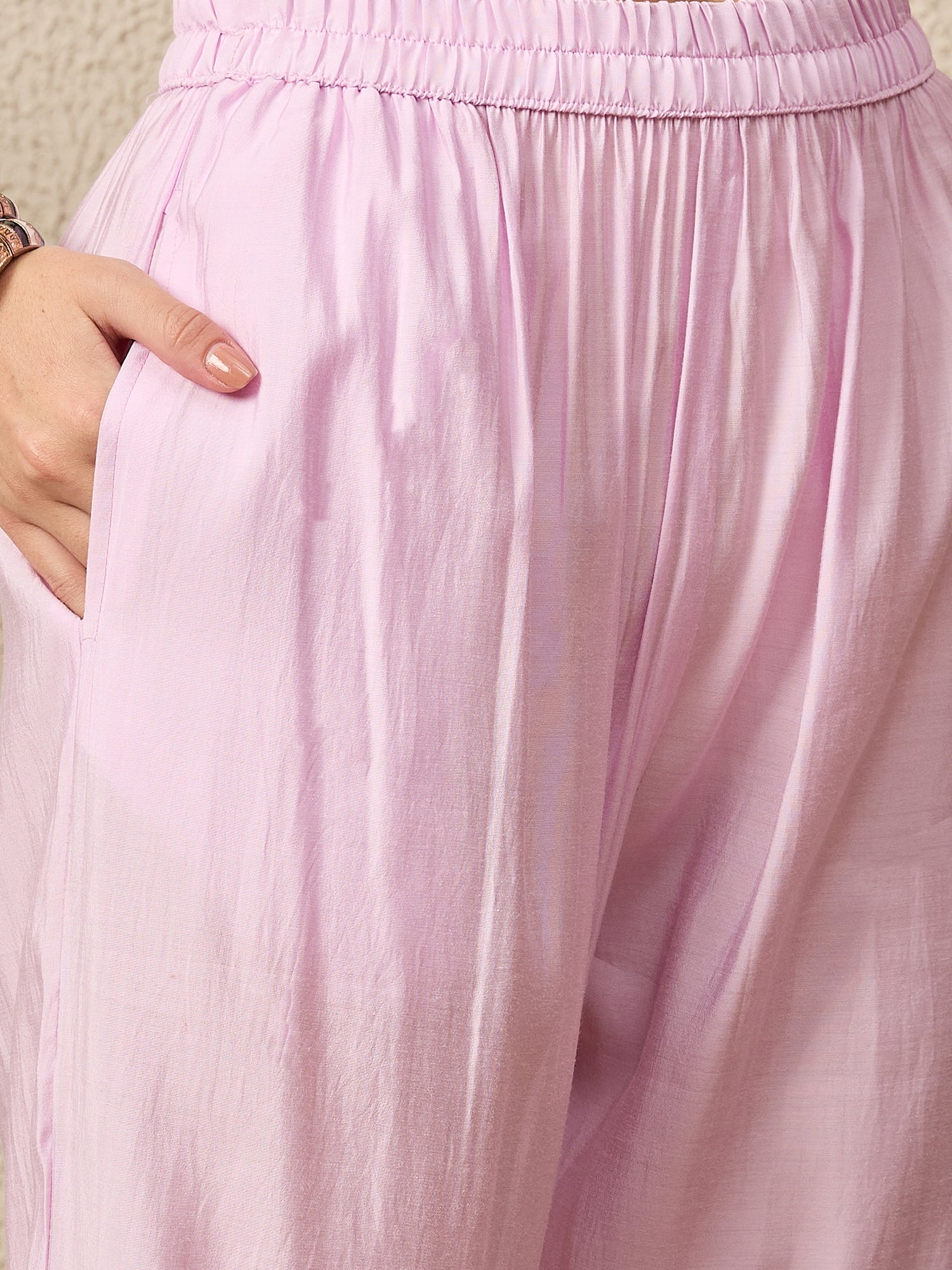 Nazaakat Lavender Women Silk Blend Kurta and Trousers Pant Set