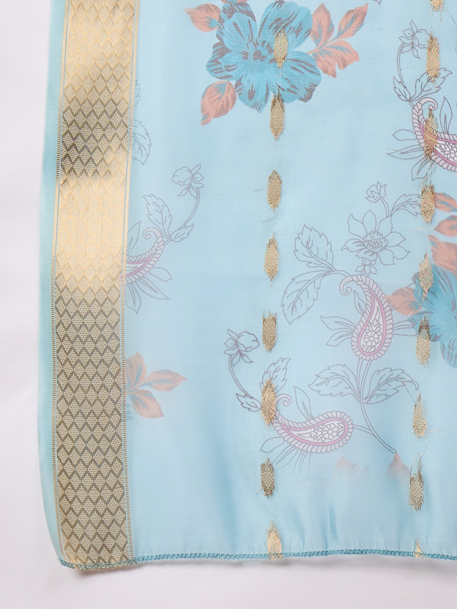 Mehfil Sky Women Silk Blend Kurta and Trousers Pant Set