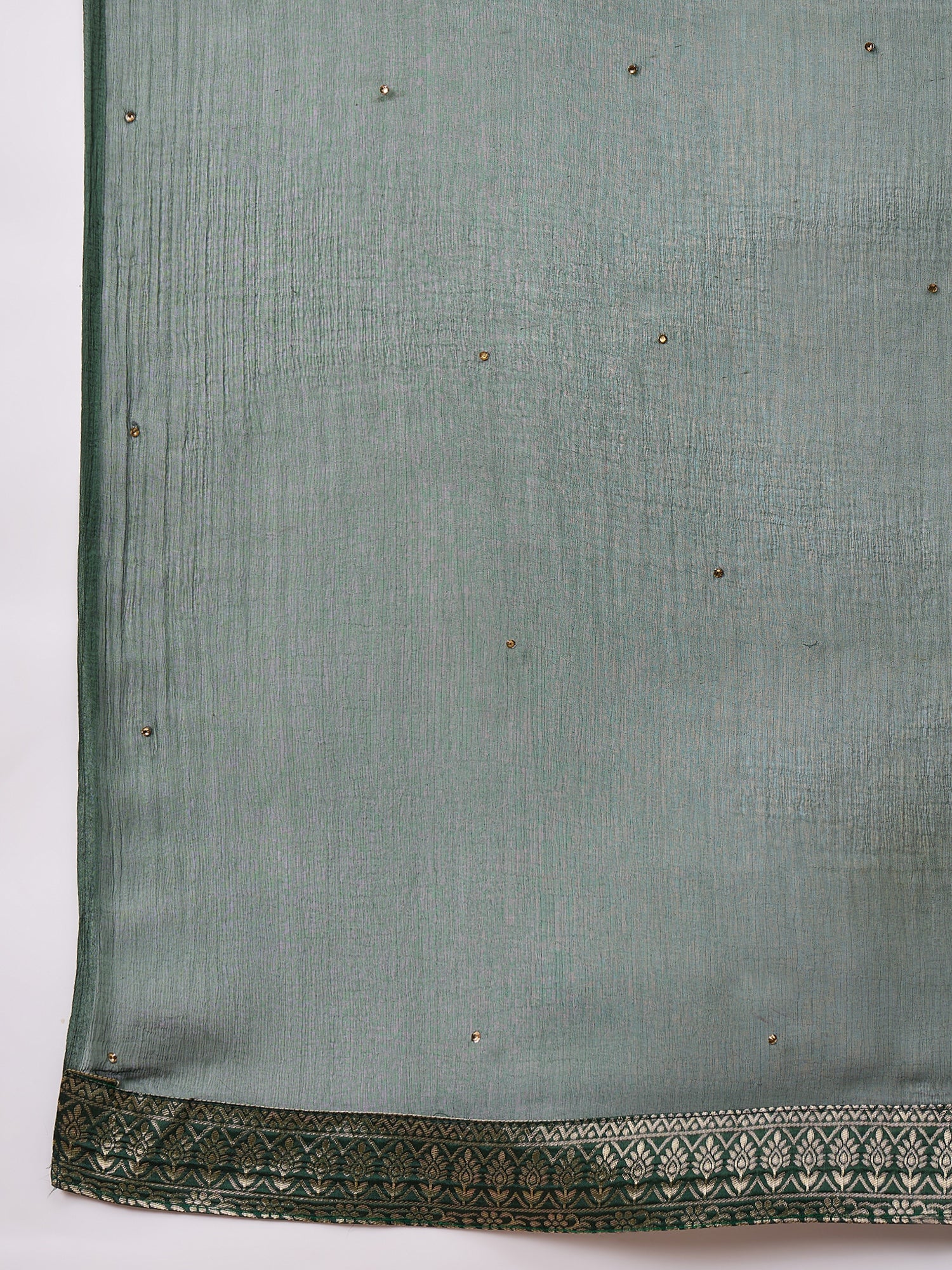 Festivibe Green Women Cotton Silk Blend Straight Suit Set with Handwork