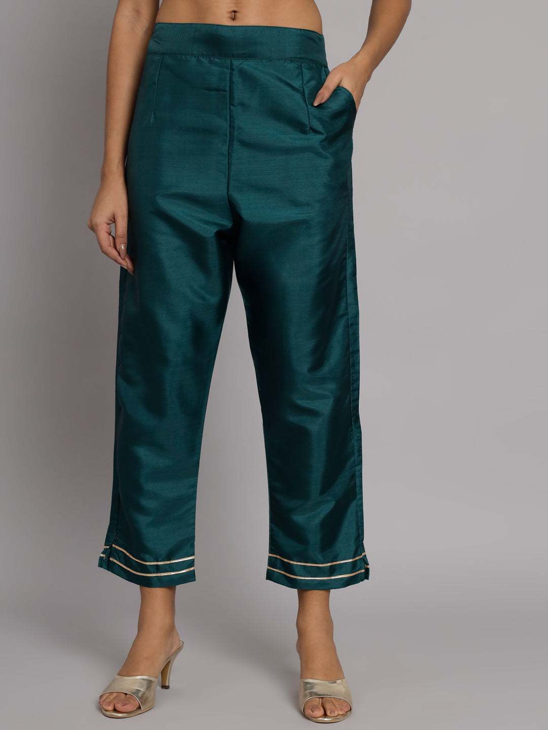 VredeVogel Silk Blend Heavy Zari Work Kurta and Trousers Pant Set
