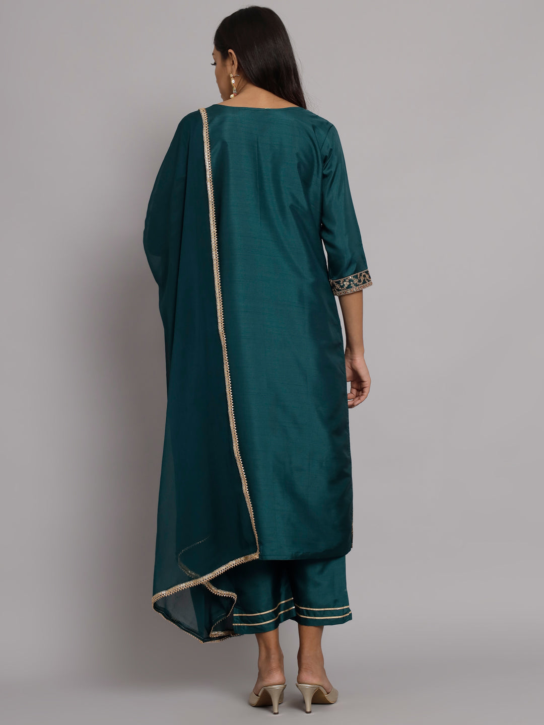 VredeVogel Silk Blend Heavy Zari Work Kurta and Trousers Pant Set