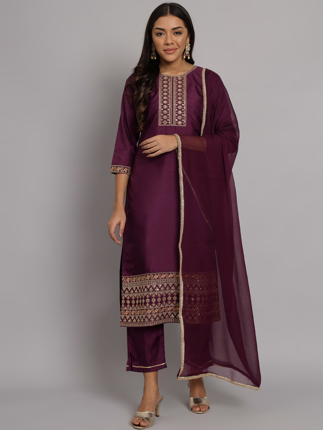 VredeVogel Silk Blend Heavy Zari Work Kurta and Trousers Pant Set